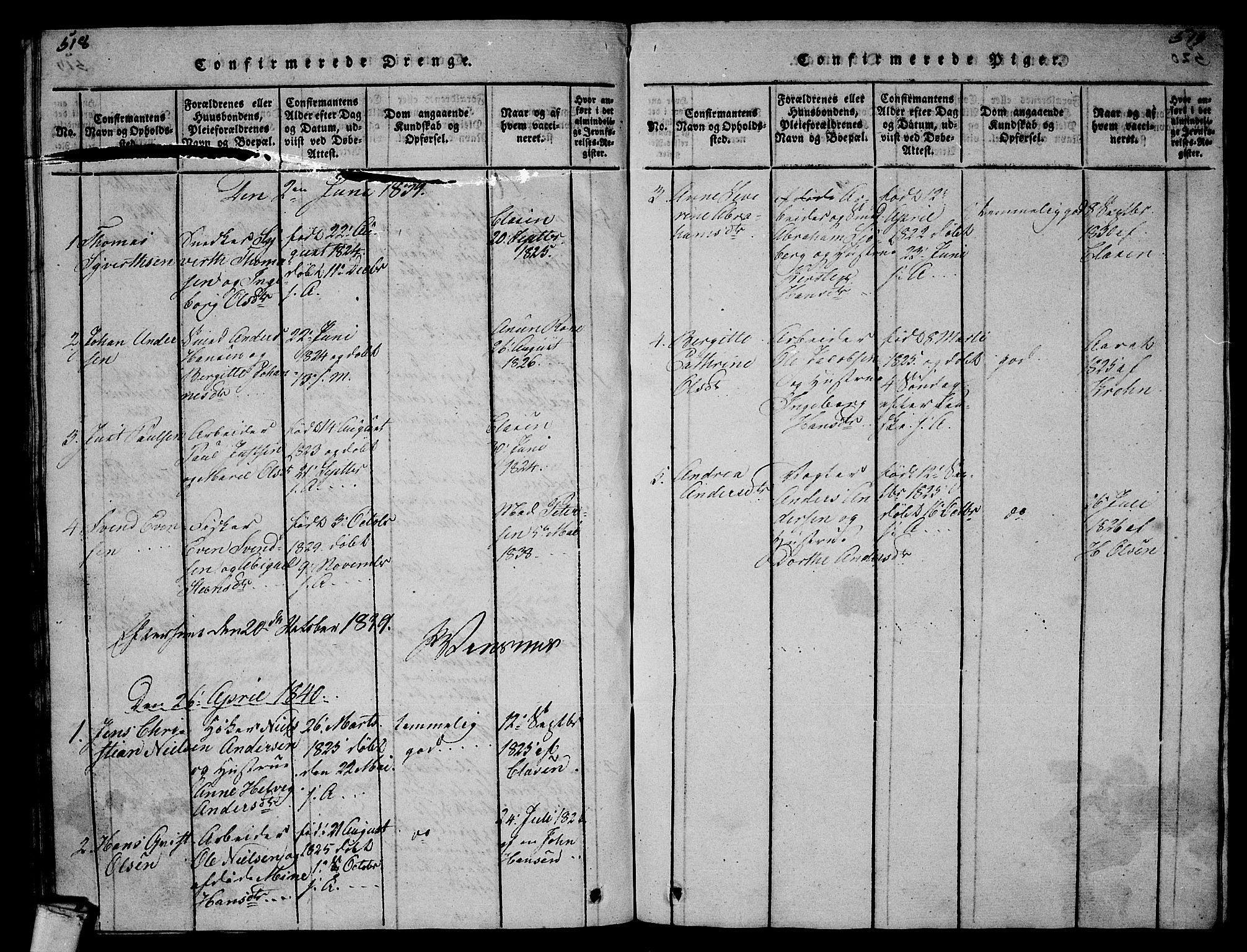 Larvik kirkebøker, AV/SAKO-A-352/G/Gb/L0001: Parish register (copy) no. II 1, 1818-1843, p. 518-519