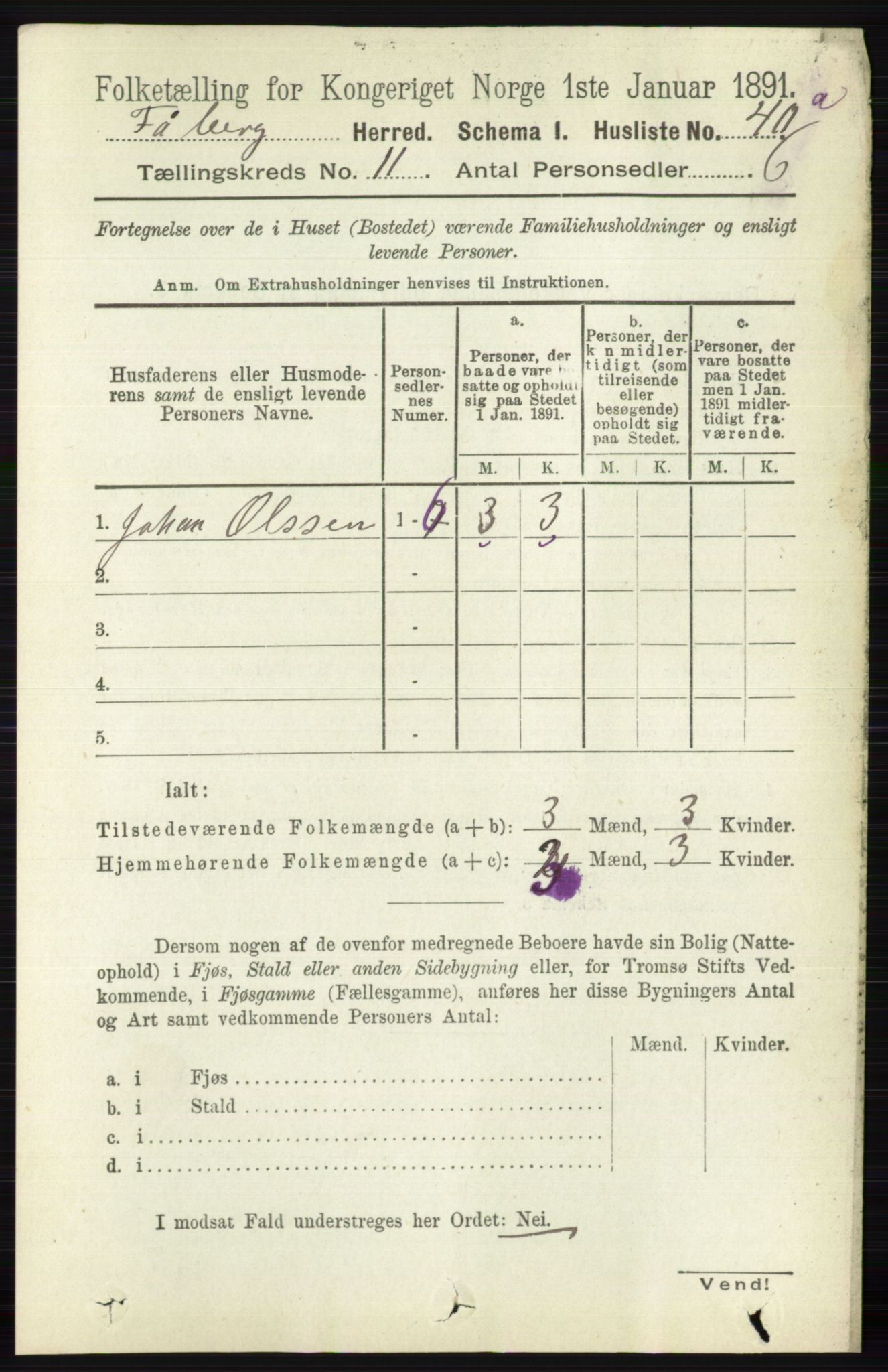 RA, 1891 census for 0524 Fåberg, 1891, p. 4488