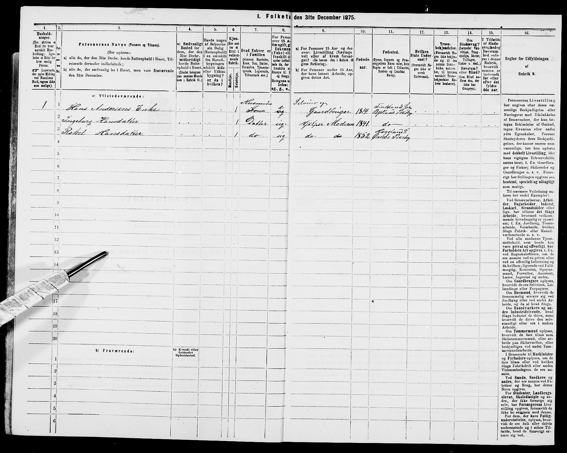 SAK, 1875 census for 1016P Øvrebø, 1875, p. 367