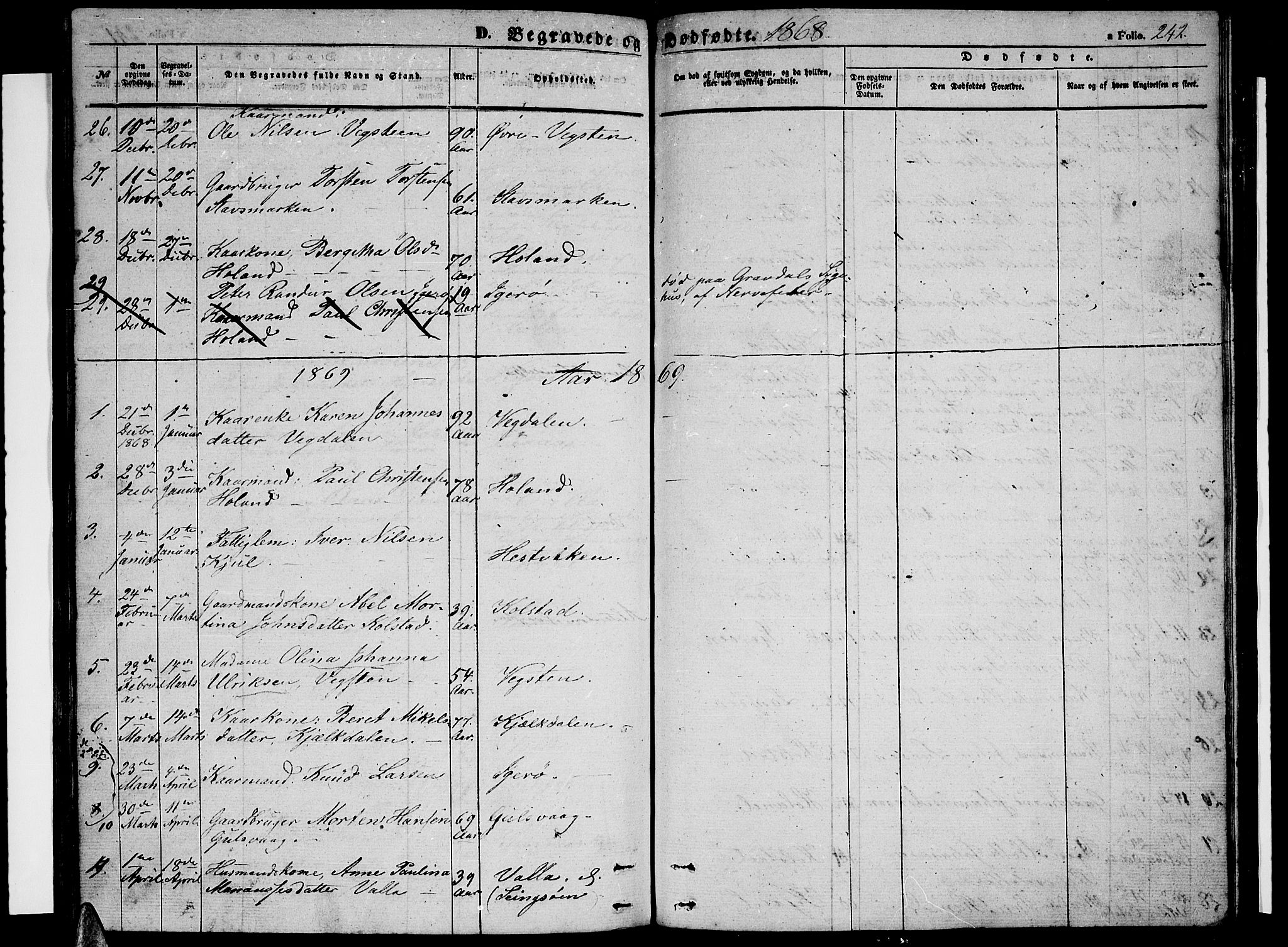 Ministerialprotokoller, klokkerbøker og fødselsregistre - Nordland, SAT/A-1459/816/L0251: Parish register (copy) no. 816C01, 1852-1870, p. 242