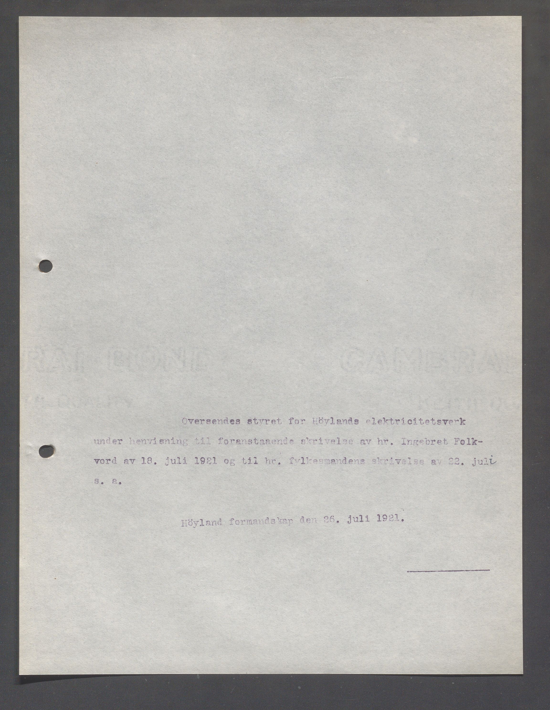 Høyland kommune - Formannskapet, IKAR/K-100046/B/L0006: Kopibok, 1920-1923, p. 306