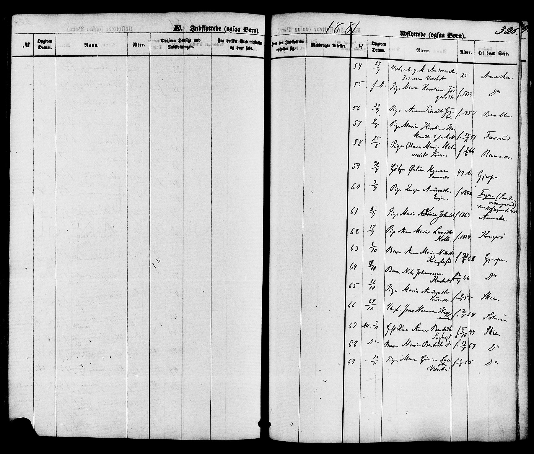 Holla kirkebøker, AV/SAKO-A-272/F/Fa/L0007: Parish register (official) no. 7, 1869-1881, p. 325