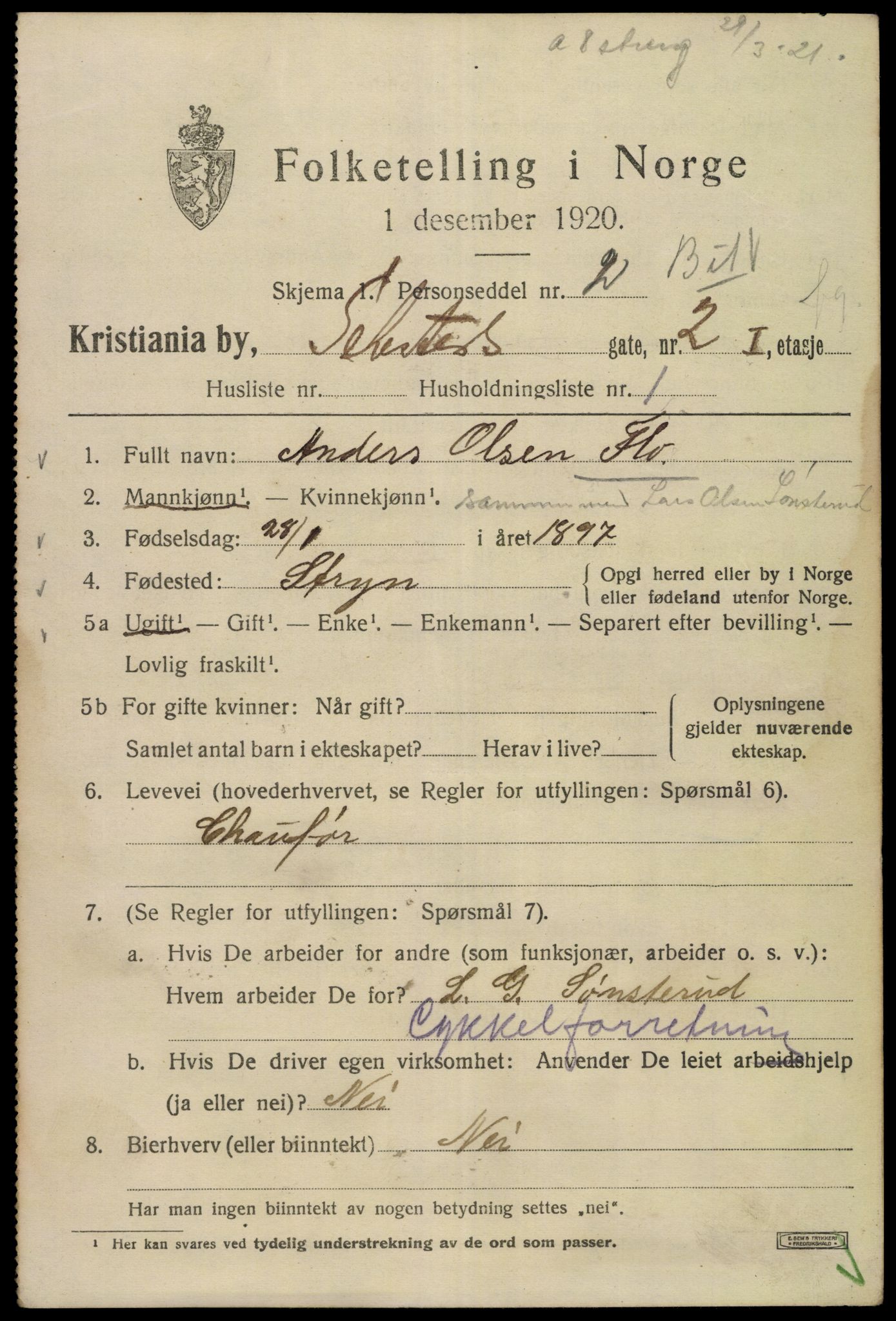 SAO, 1920 census for Kristiania, 1920, p. 505481