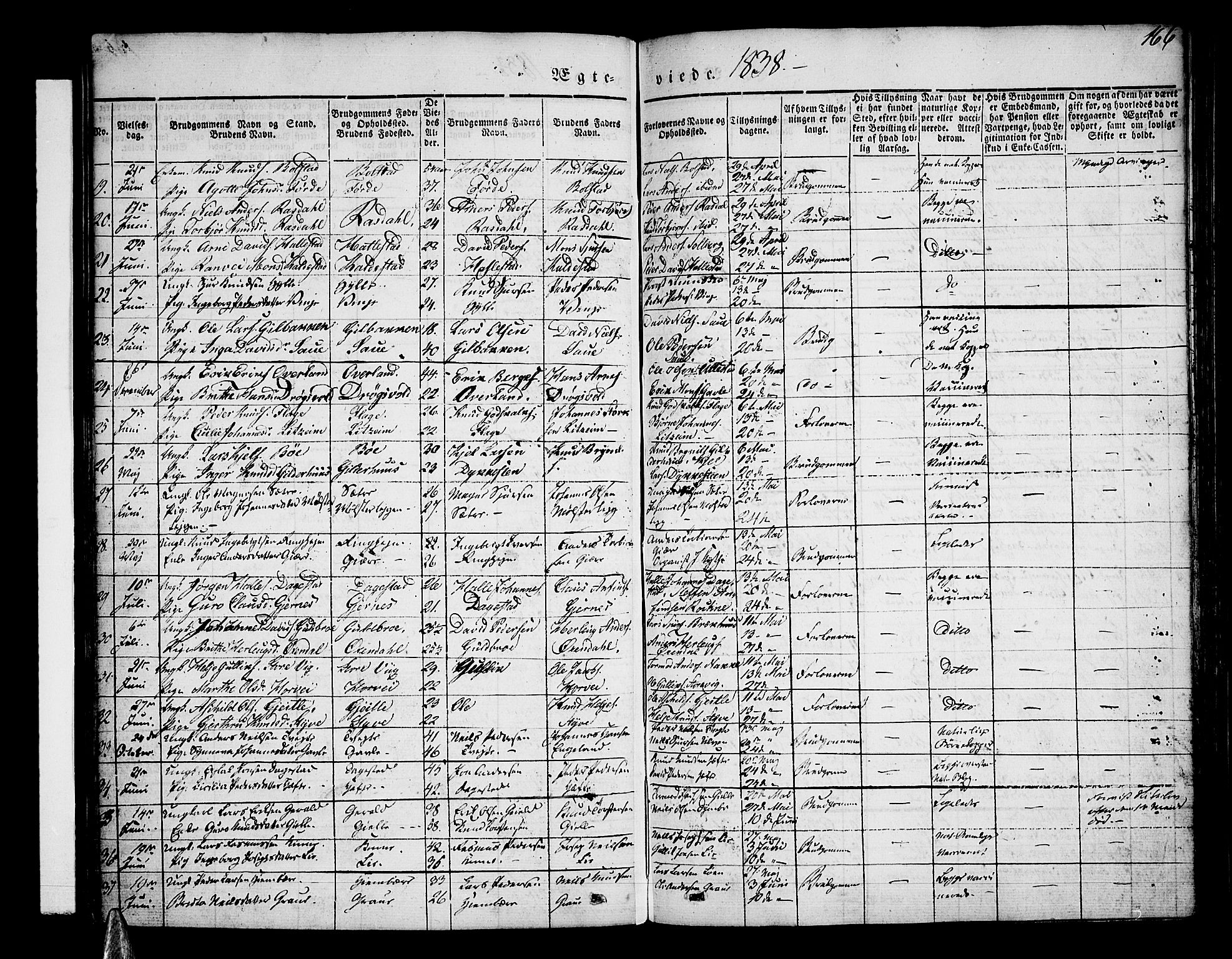 Voss sokneprestembete, SAB/A-79001/H/Haa: Parish register (official) no. A 13, 1836-1851, p. 166