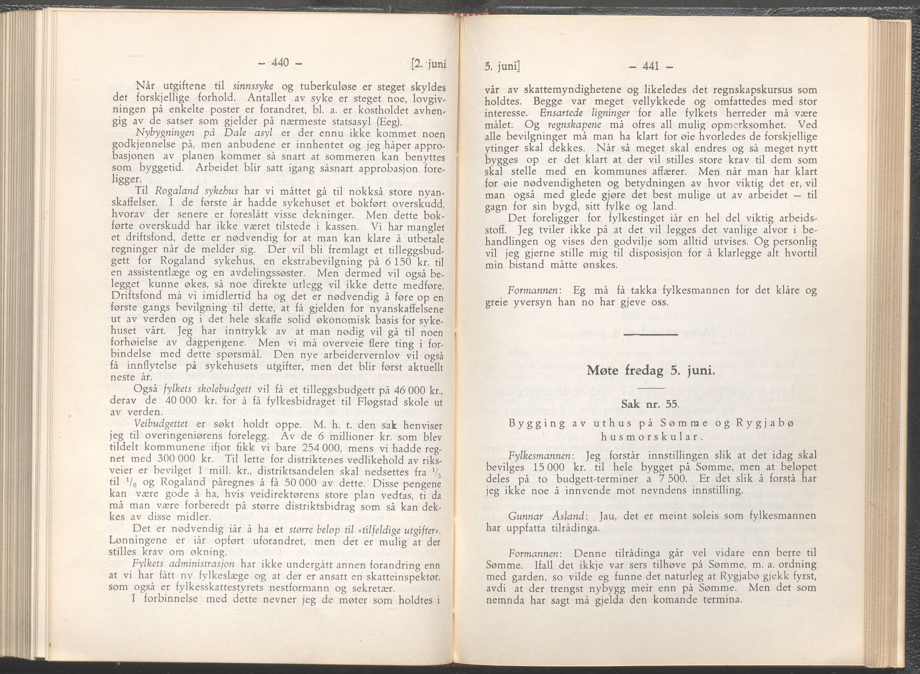 Rogaland fylkeskommune - Fylkesrådmannen , IKAR/A-900/A/Aa/Aaa/L0055: Møtebok , 1936, p. 440-441