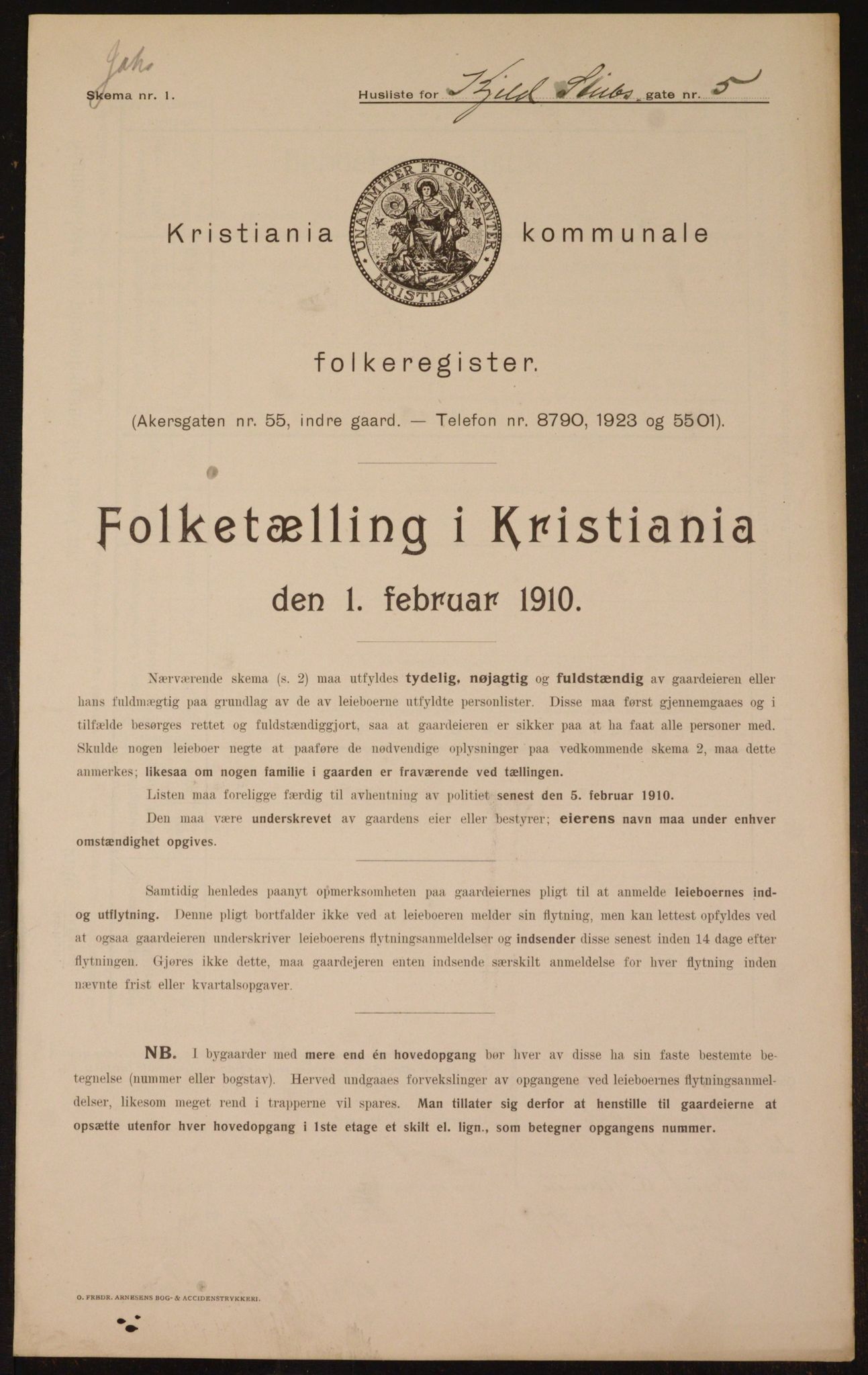 OBA, Municipal Census 1910 for Kristiania, 1910, p. 49833