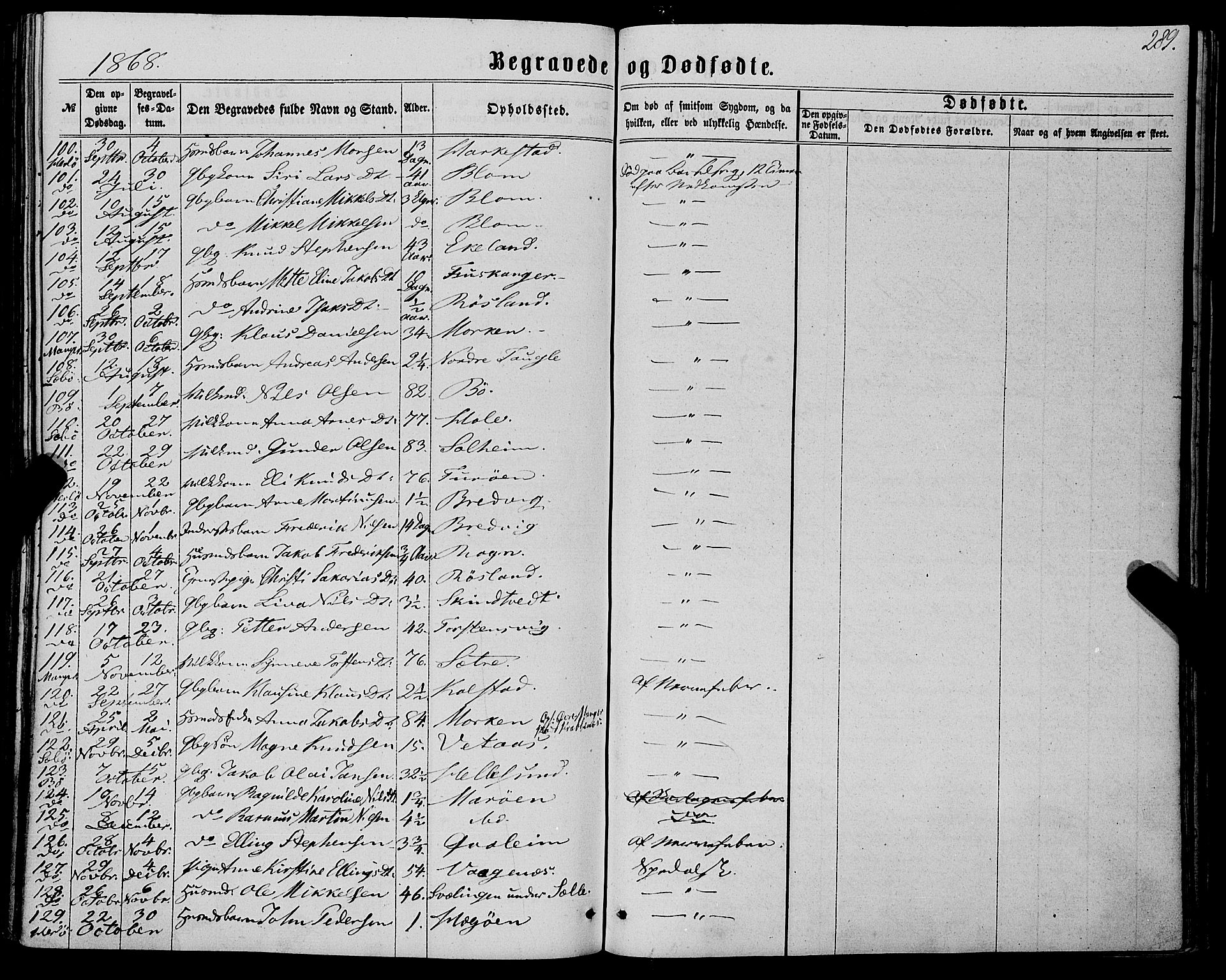 Manger sokneprestembete, AV/SAB-A-76801/H/Haa: Parish register (official) no. A 7, 1860-1870, p. 289