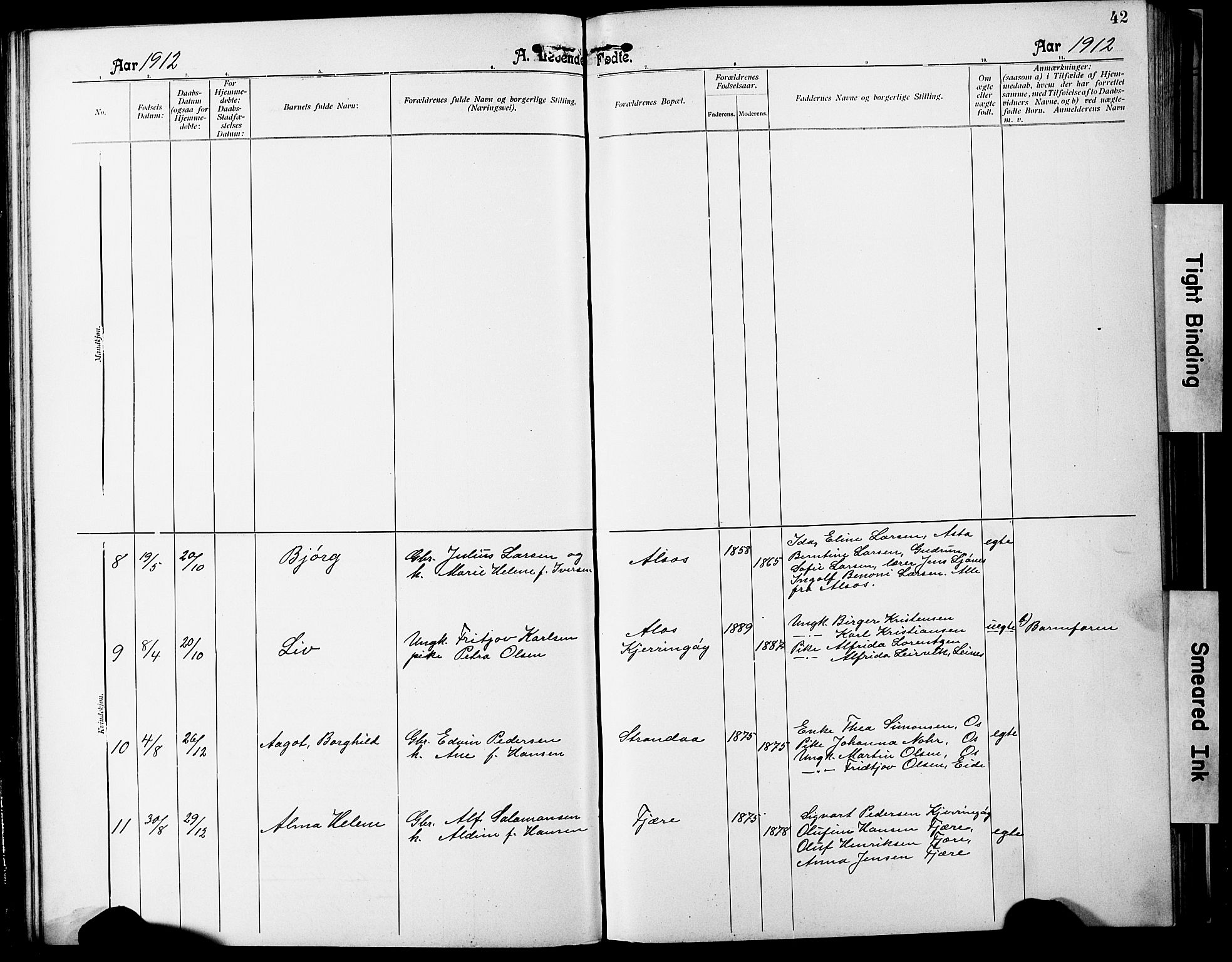 Ministerialprotokoller, klokkerbøker og fødselsregistre - Nordland, SAT/A-1459/803/L0077: Parish register (copy) no. 803C04, 1897-1930, p. 42