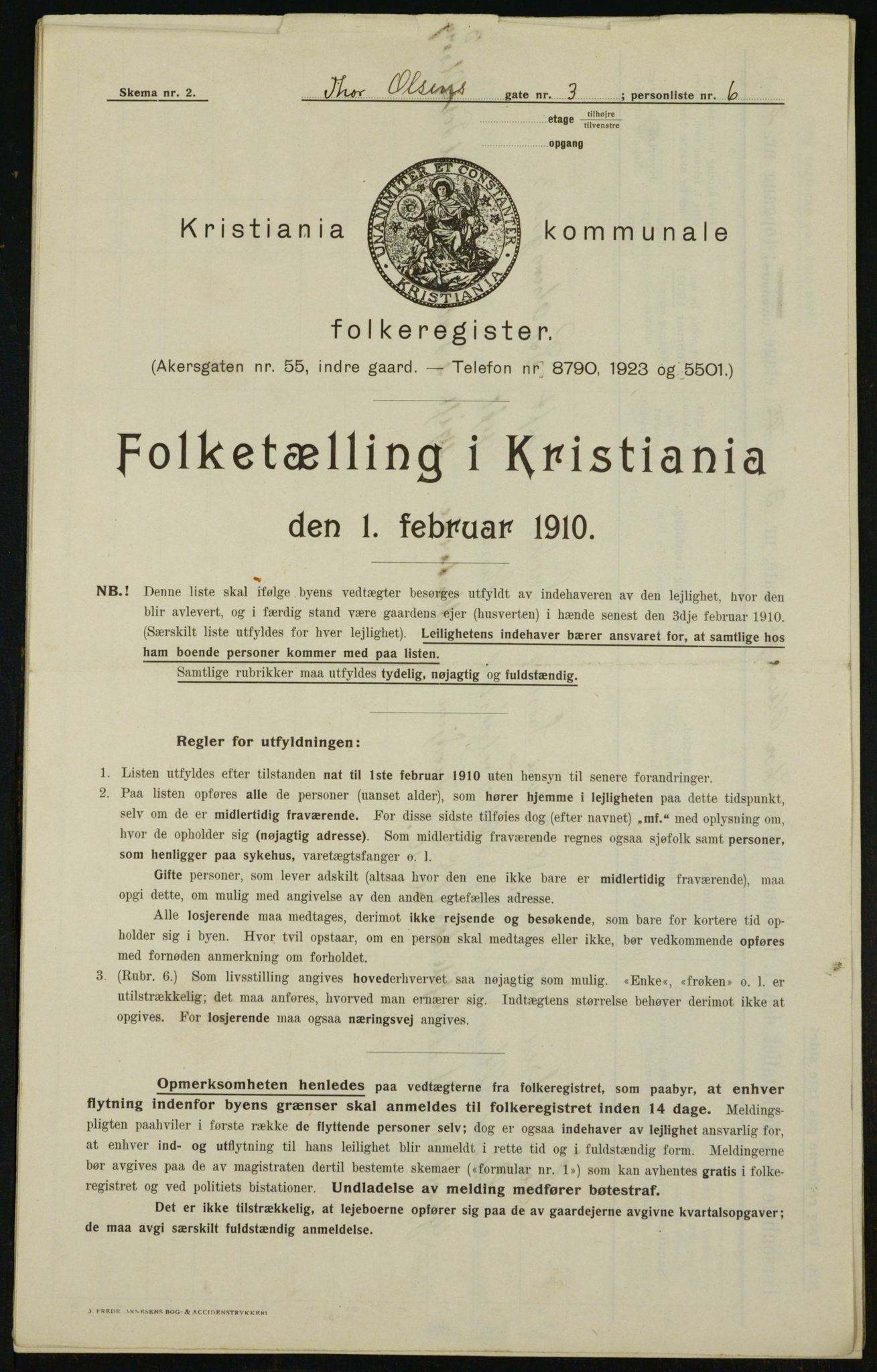 OBA, Municipal Census 1910 for Kristiania, 1910, p. 103719