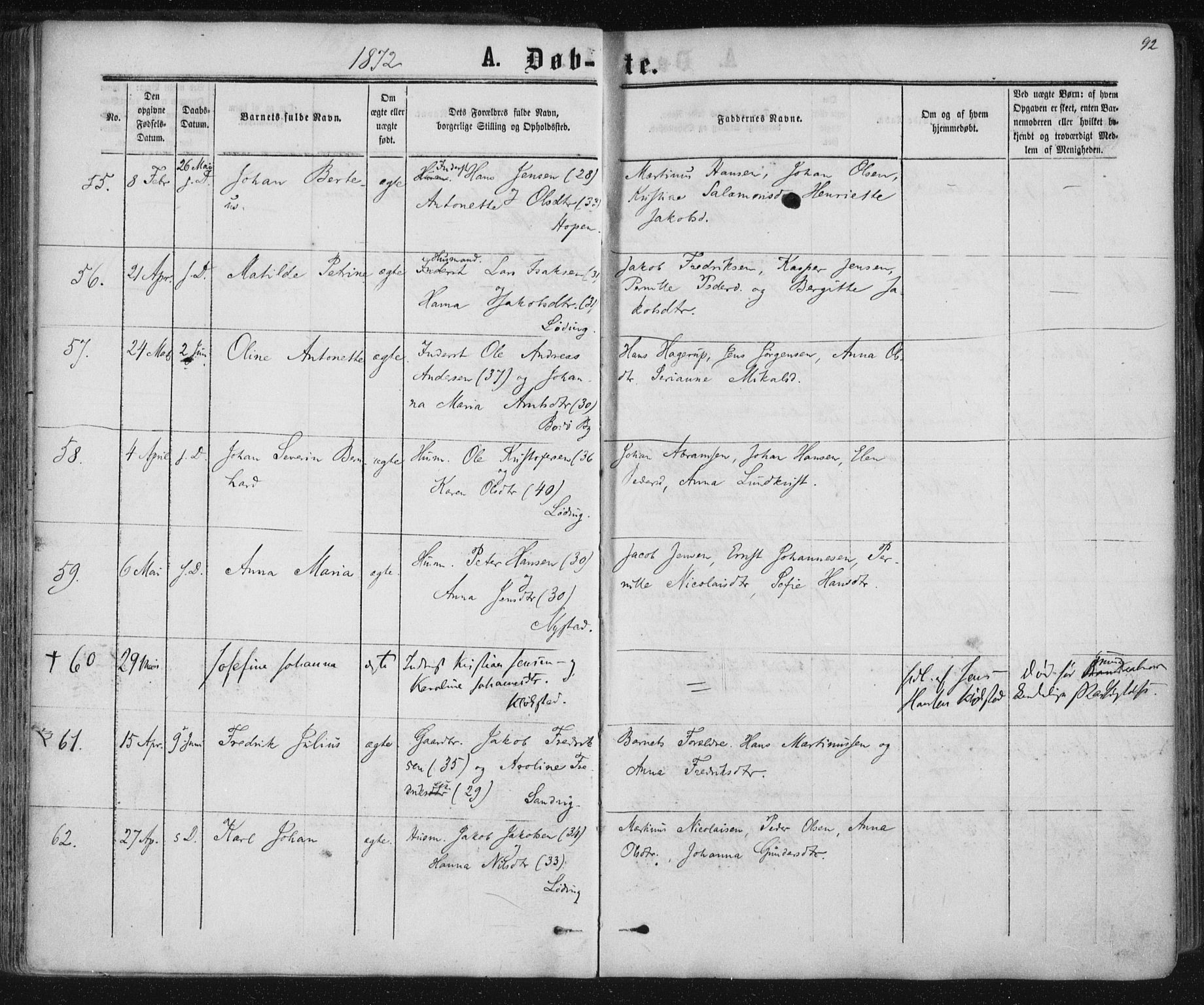 Ministerialprotokoller, klokkerbøker og fødselsregistre - Nordland, SAT/A-1459/801/L0008: Parish register (official) no. 801A08, 1864-1875, p. 92
