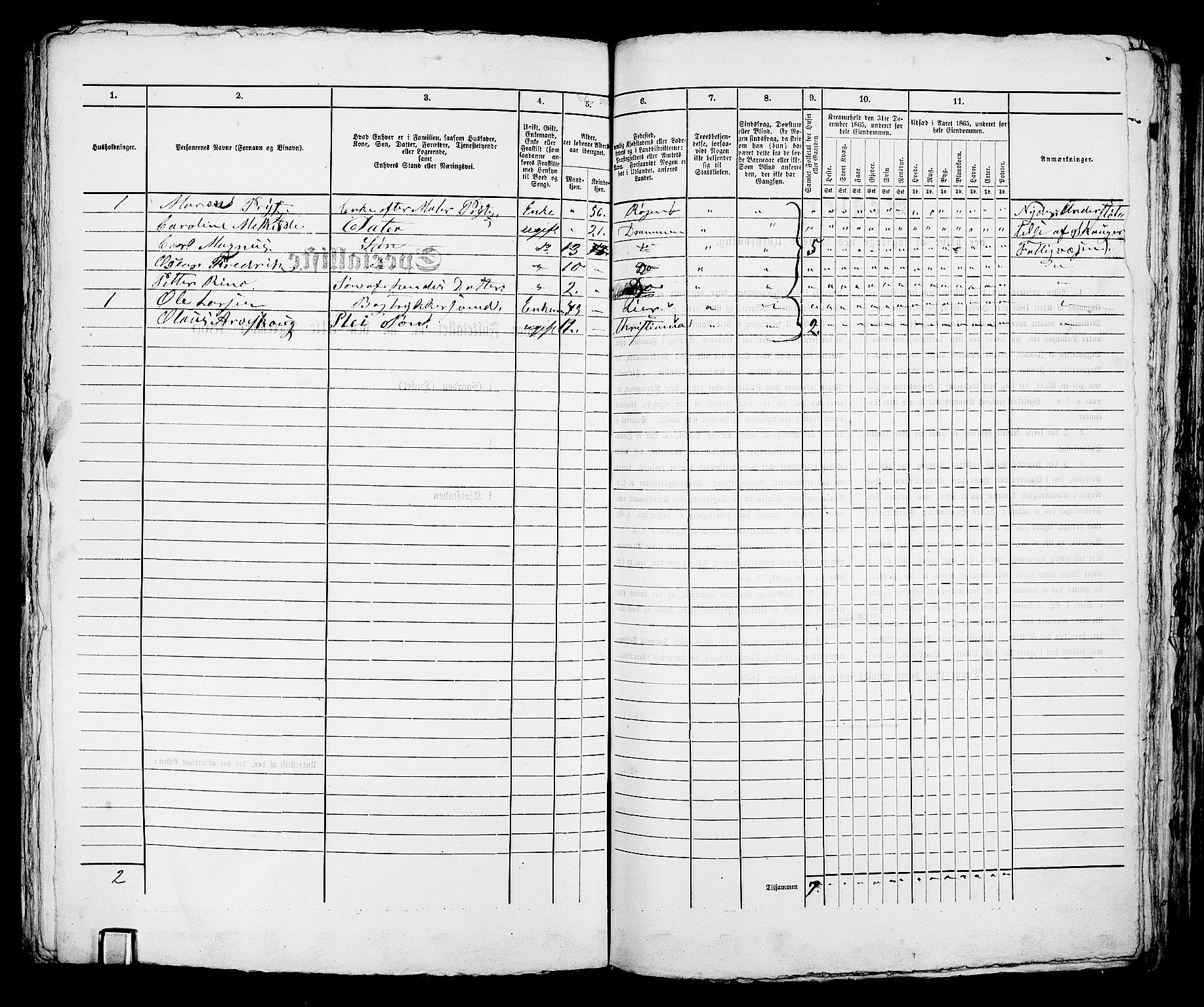 RA, 1865 census for Bragernes in Drammen, 1865, p. 1012