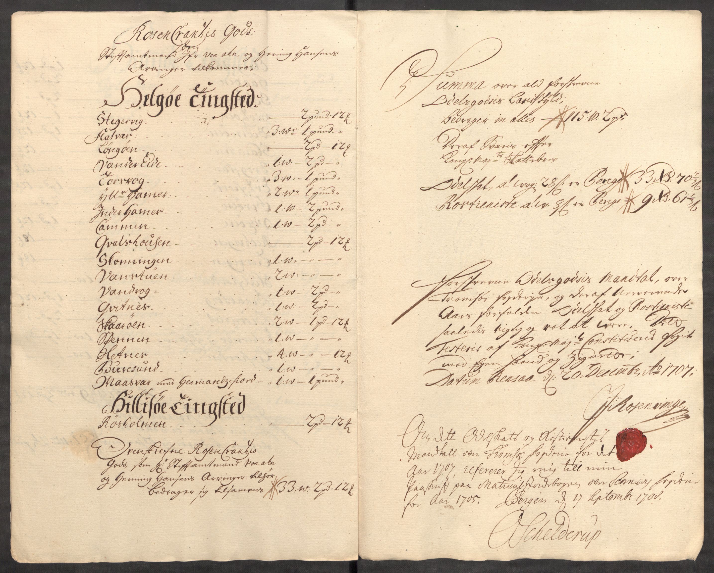 Rentekammeret inntil 1814, Reviderte regnskaper, Fogderegnskap, AV/RA-EA-4092/R68/L4756: Fogderegnskap Senja og Troms, 1705-1707, p. 353