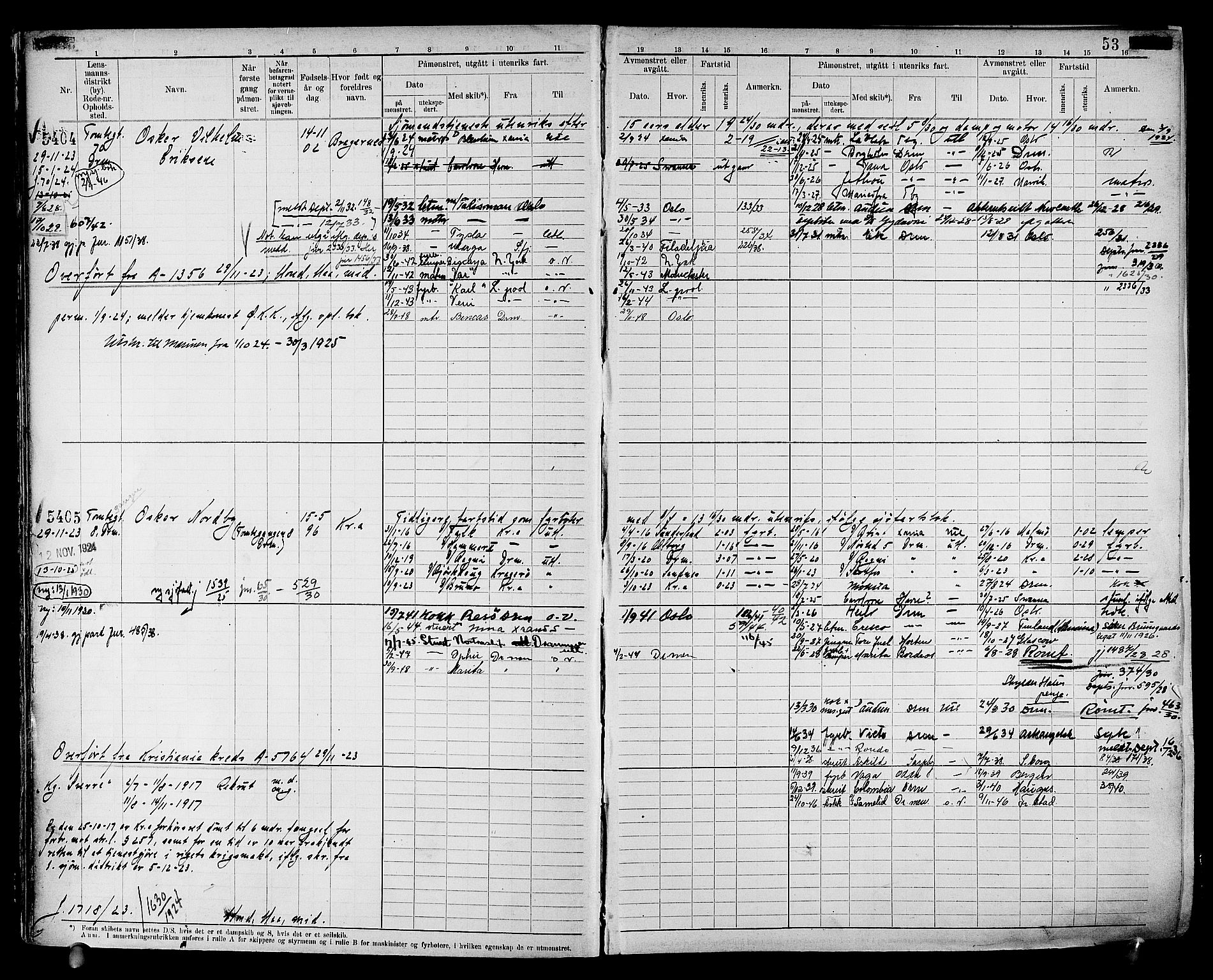 Drammen innrulleringsdistrikt, AV/SAKO-A-781/F/Fc/L0008: Hovedrulle, 1923, p. 55