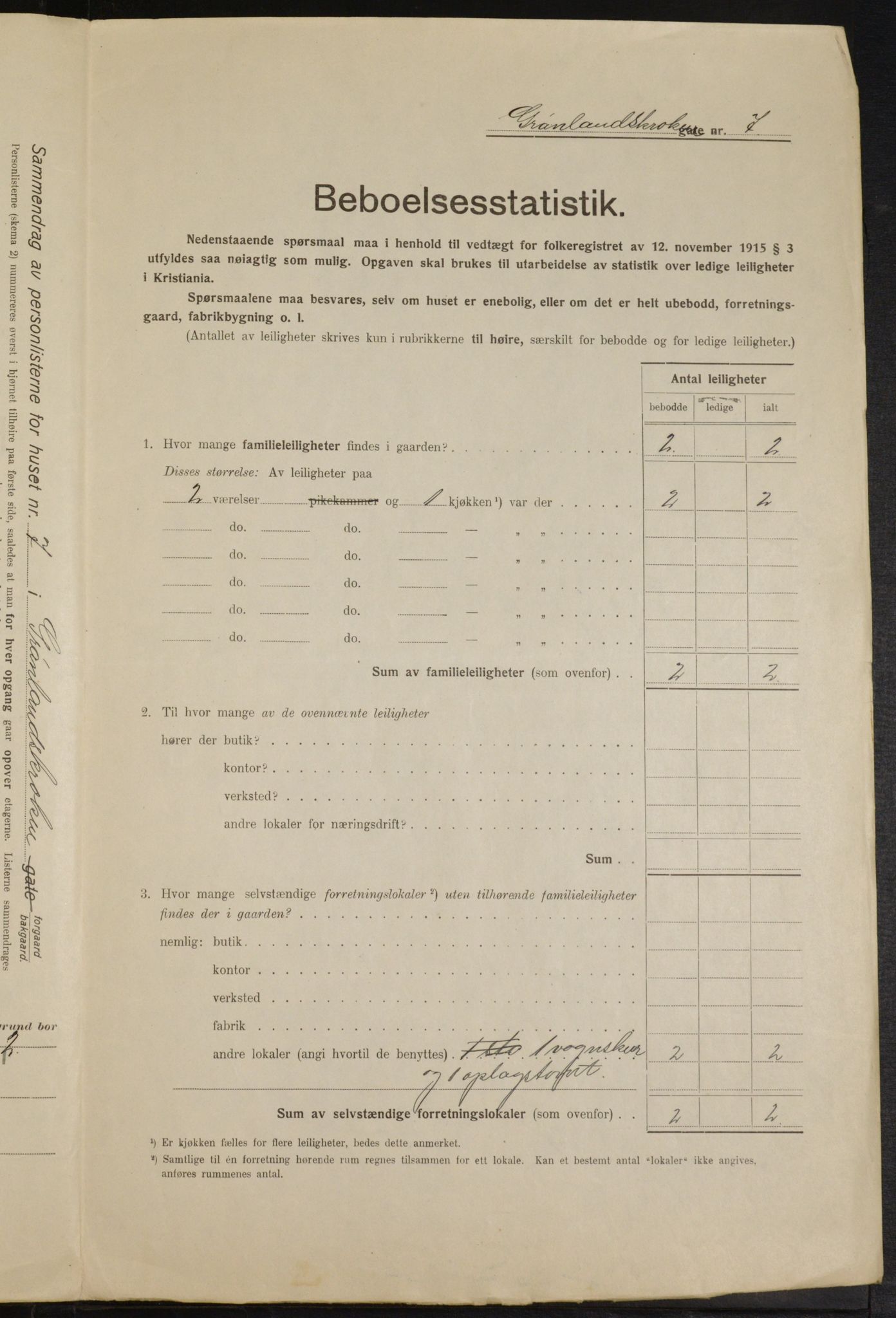 OBA, Municipal Census 1916 for Kristiania, 1916, p. 32084