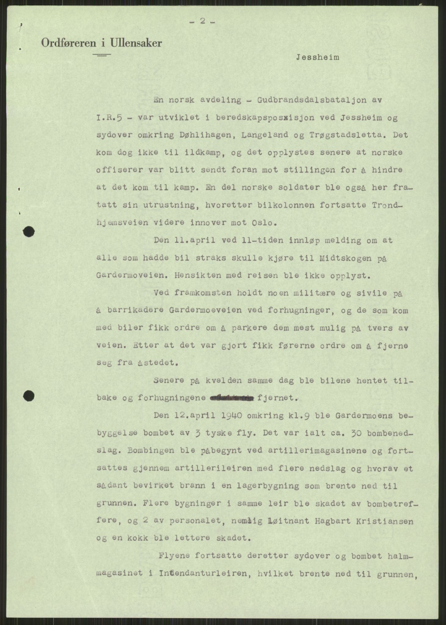 Forsvaret, Forsvarets krigshistoriske avdeling, AV/RA-RAFA-2017/Y/Ya/L0013: II-C-11-31 - Fylkesmenn.  Rapporter om krigsbegivenhetene 1940., 1940, p. 840