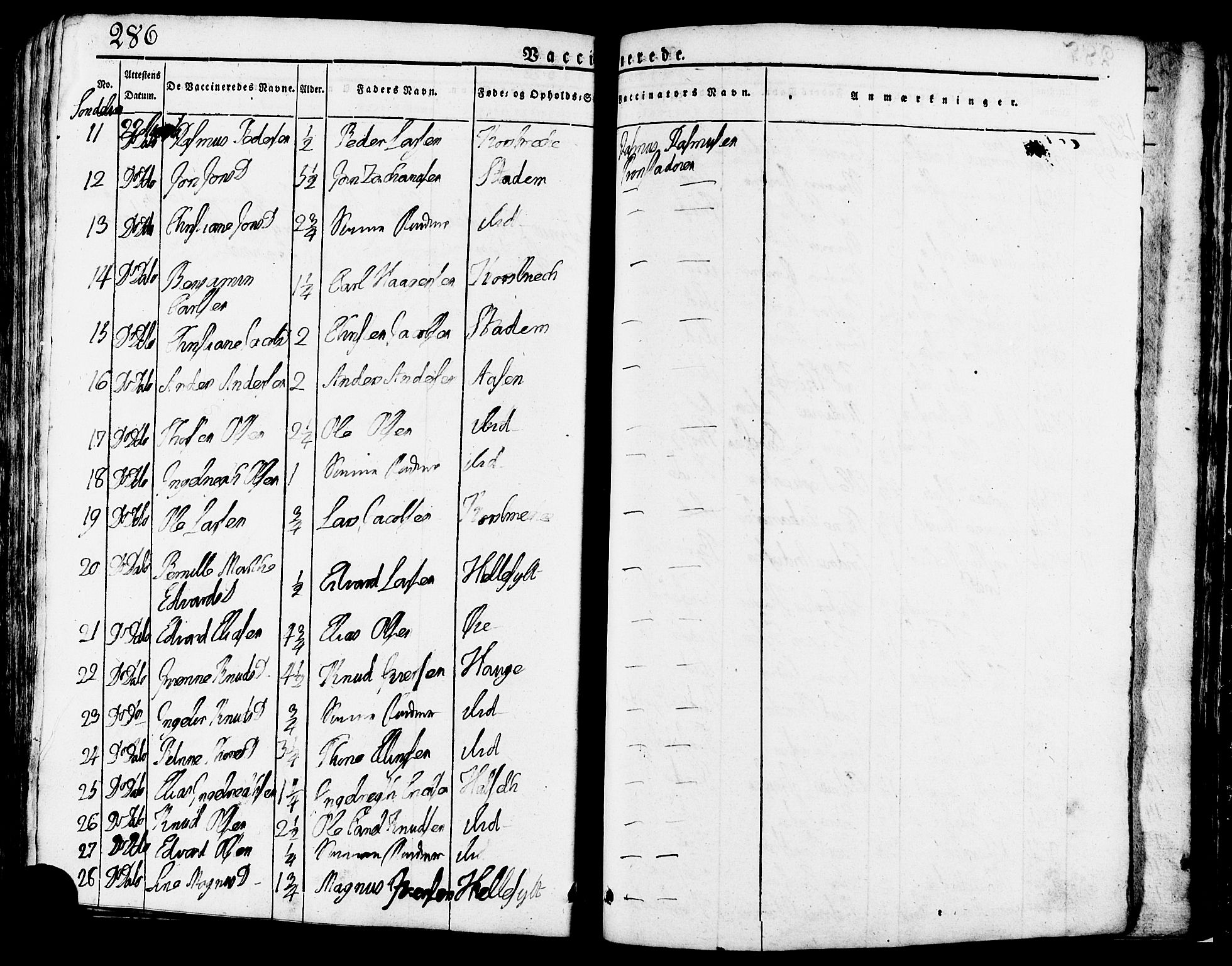 Ministerialprotokoller, klokkerbøker og fødselsregistre - Møre og Romsdal, AV/SAT-A-1454/517/L0221: Parish register (official) no. 517A01, 1827-1858, p. 286