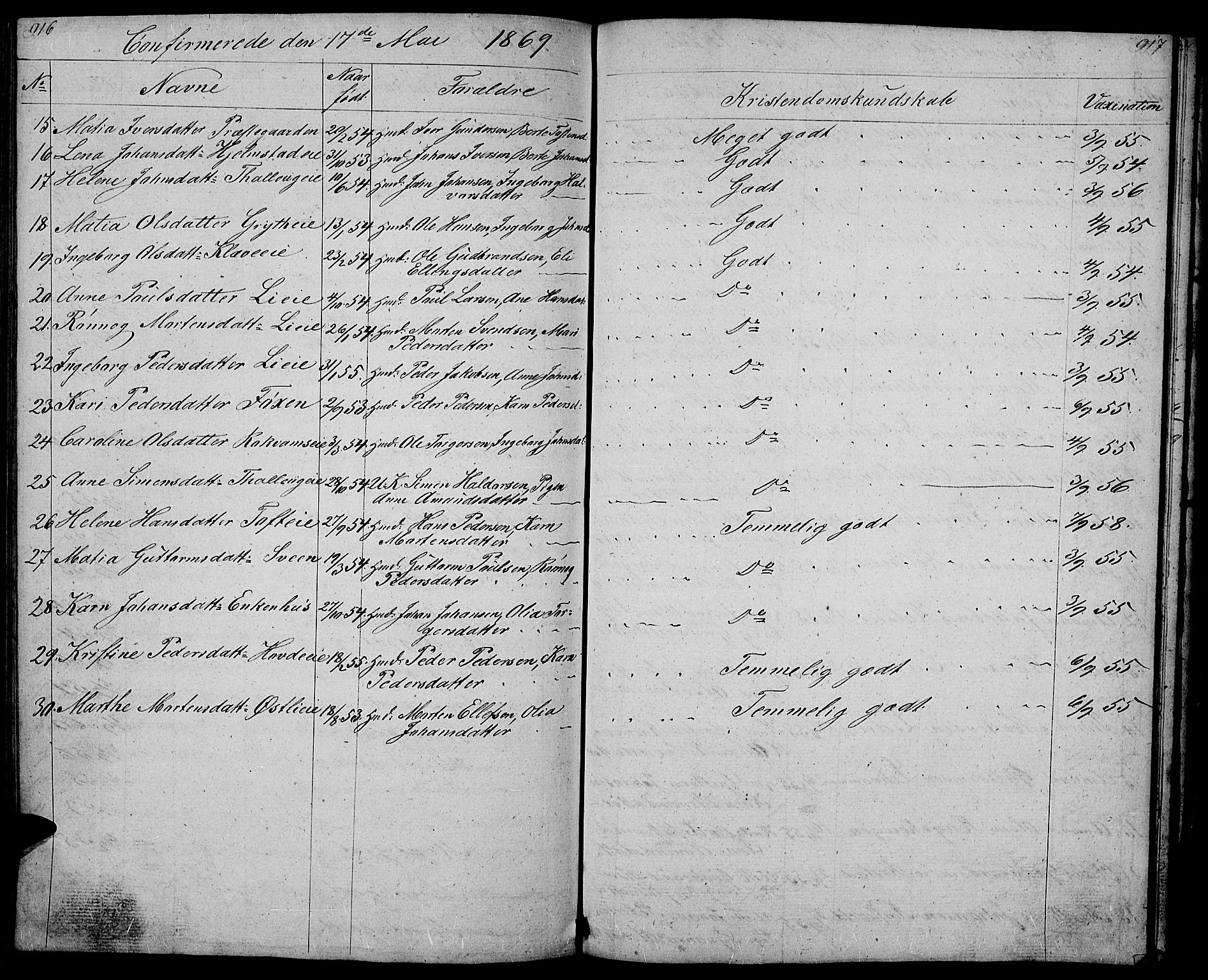 Gausdal prestekontor, AV/SAH-PREST-090/H/Ha/Hab/L0004: Parish register (copy) no. 4, 1835-1870, p. 916-917