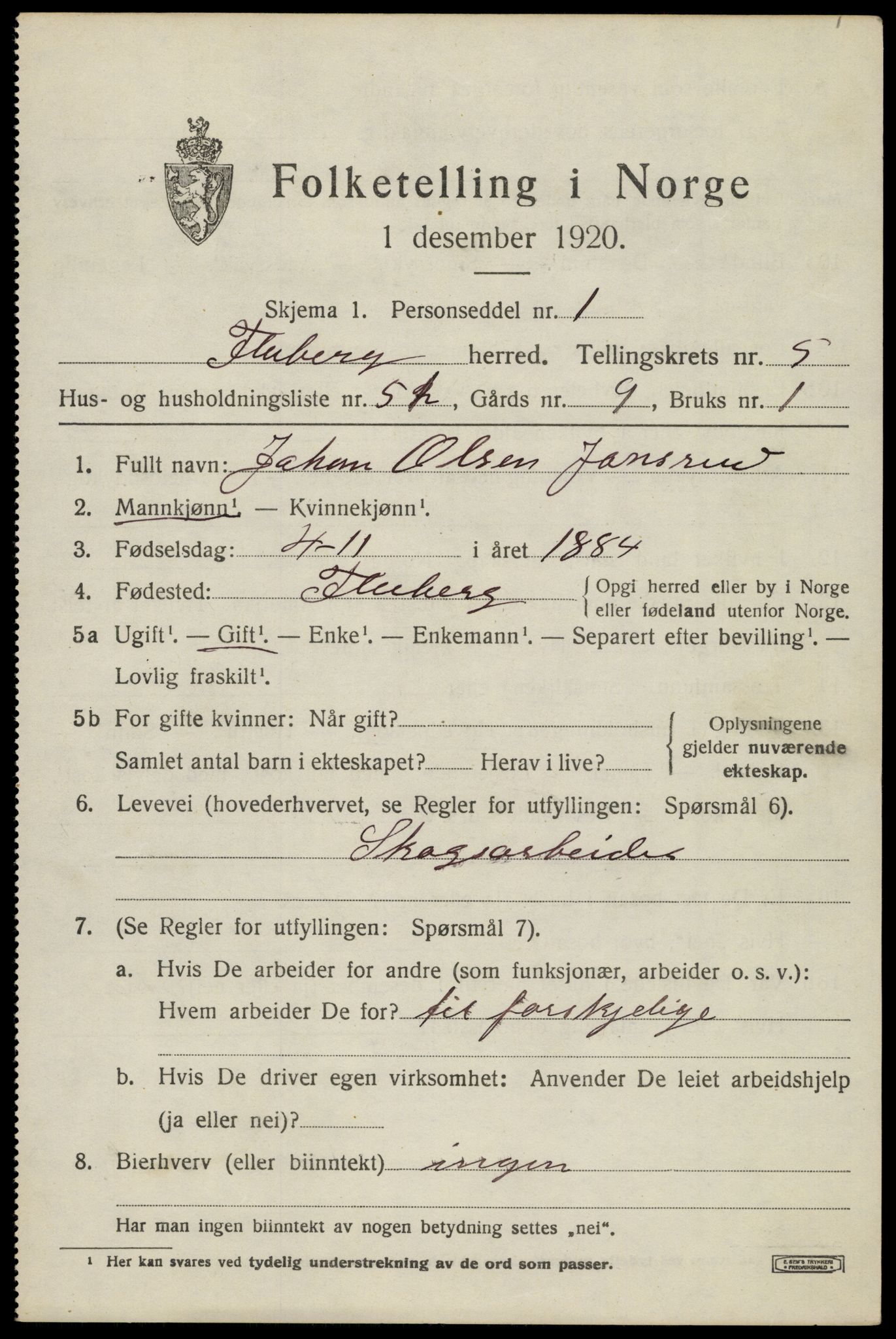 SAH, 1920 census for Fluberg, 1920, p. 4466