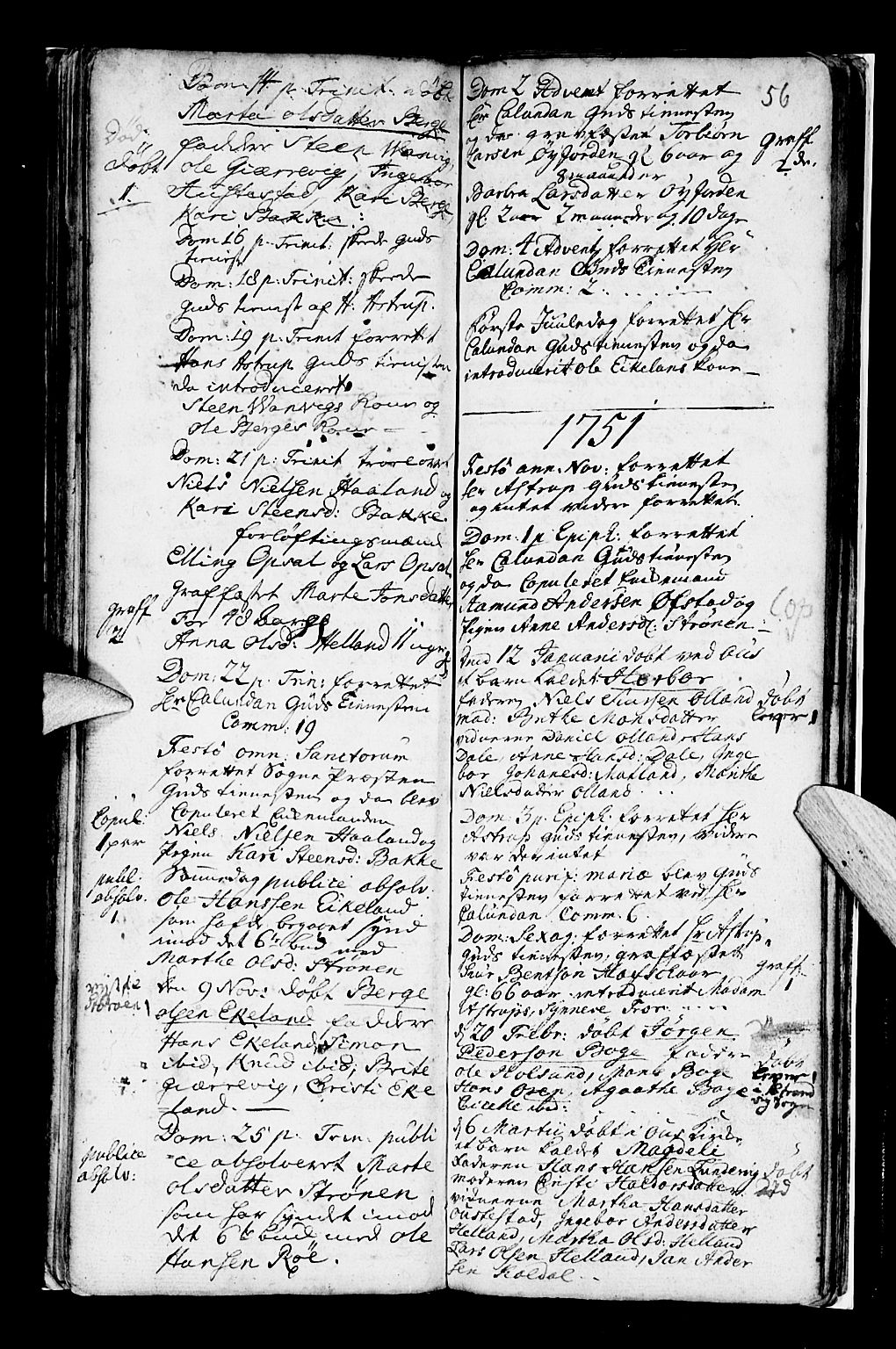 Os sokneprestembete, AV/SAB-A-99929: Parish register (official) no. A 7, 1723-1760, p. 56