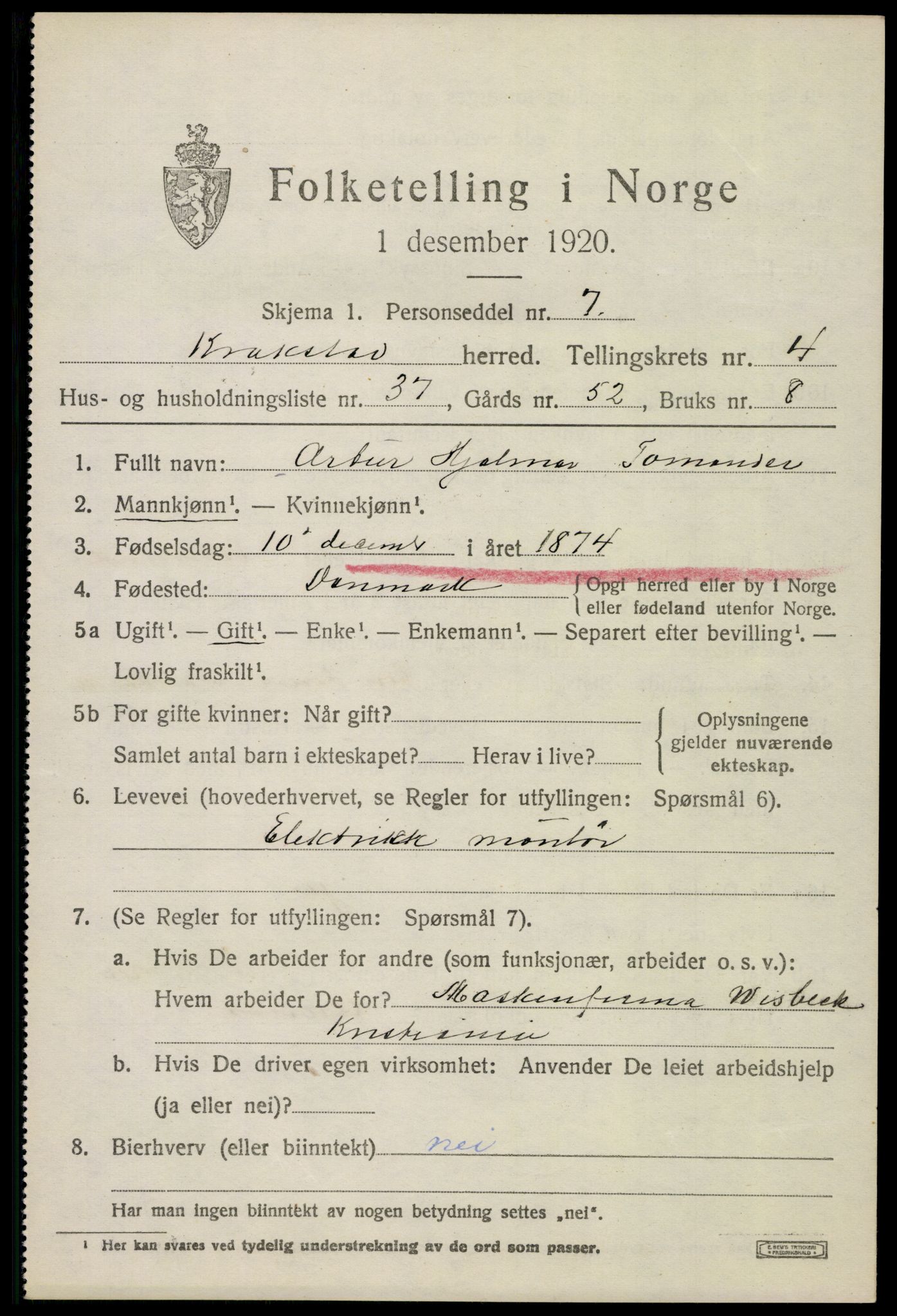 SAO, 1920 census for Kråkstad, 1920, p. 4591