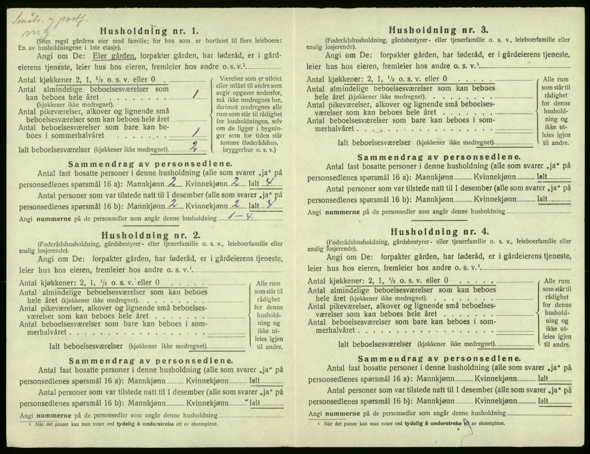 SAB, 1920 census for Røldal, 1920, p. 42