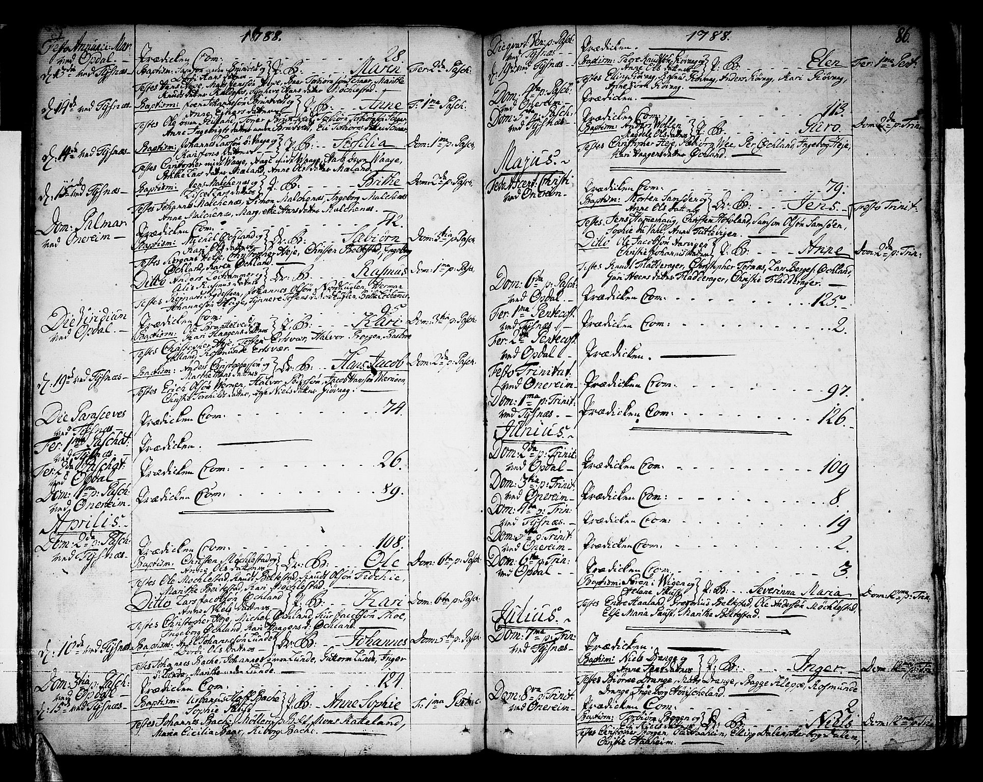 Tysnes sokneprestembete, SAB/A-78601/H/Haa: Parish register (official) no. A 5, 1762-1793, p. 86