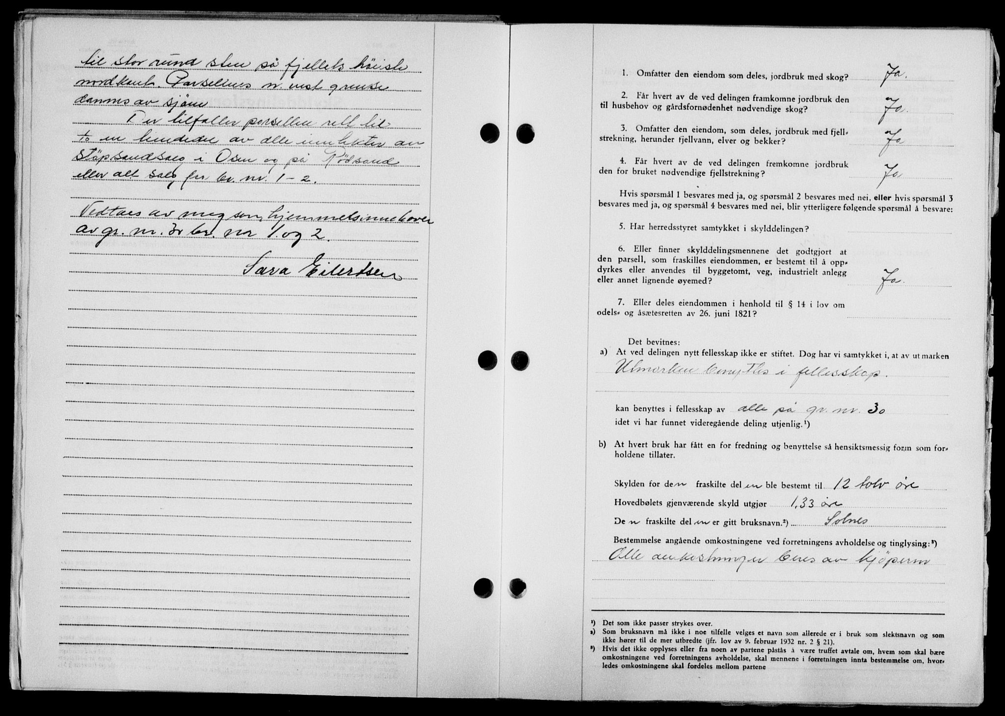 Lofoten sorenskriveri, SAT/A-0017/1/2/2C/L0018a: Mortgage book no. 18a, 1948-1948, Diary no: : 1501/1948