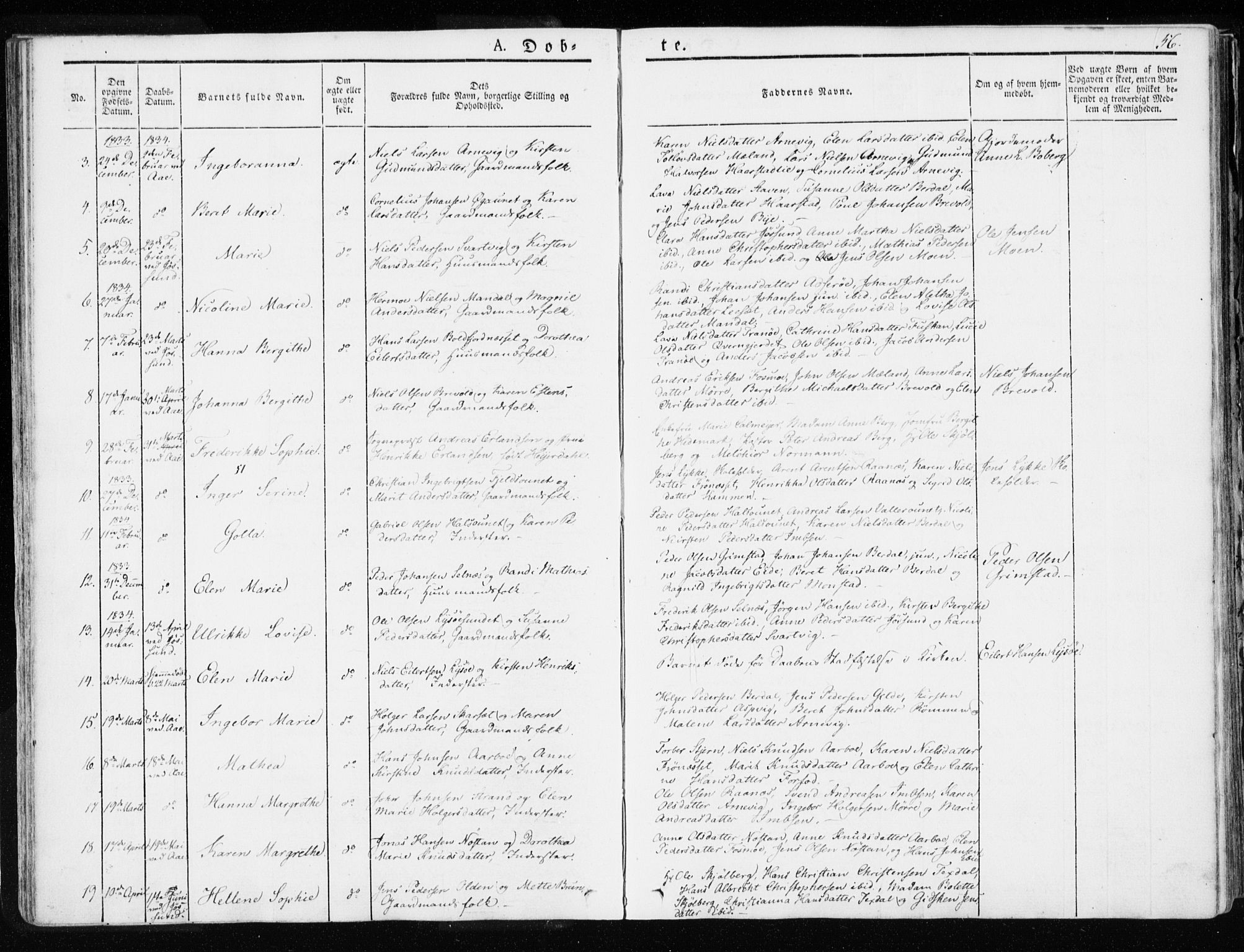 Ministerialprotokoller, klokkerbøker og fødselsregistre - Sør-Trøndelag, SAT/A-1456/655/L0676: Parish register (official) no. 655A05, 1830-1847, p. 56