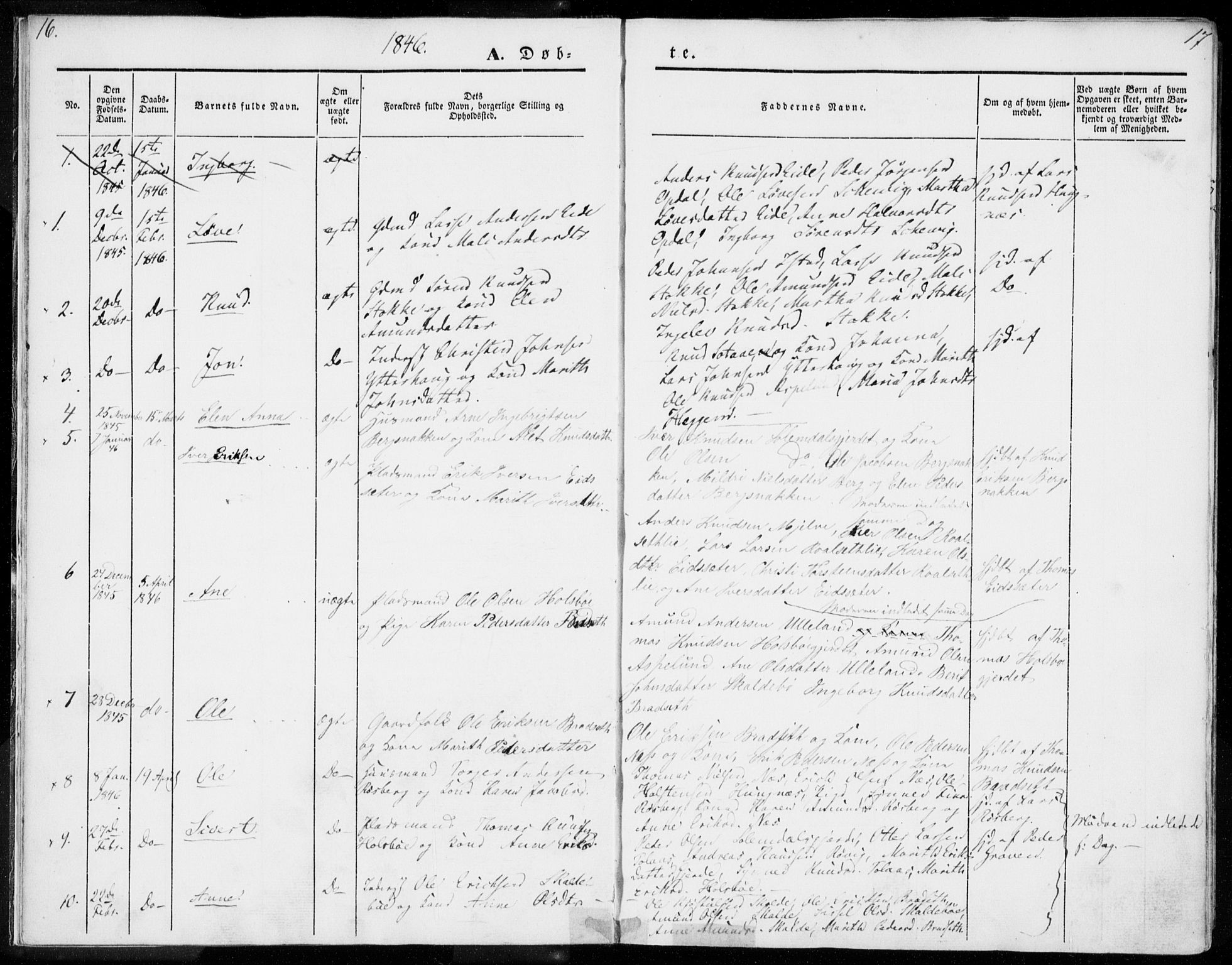 Ministerialprotokoller, klokkerbøker og fødselsregistre - Møre og Romsdal, SAT/A-1454/557/L0680: Parish register (official) no. 557A02, 1843-1869, p. 16-17