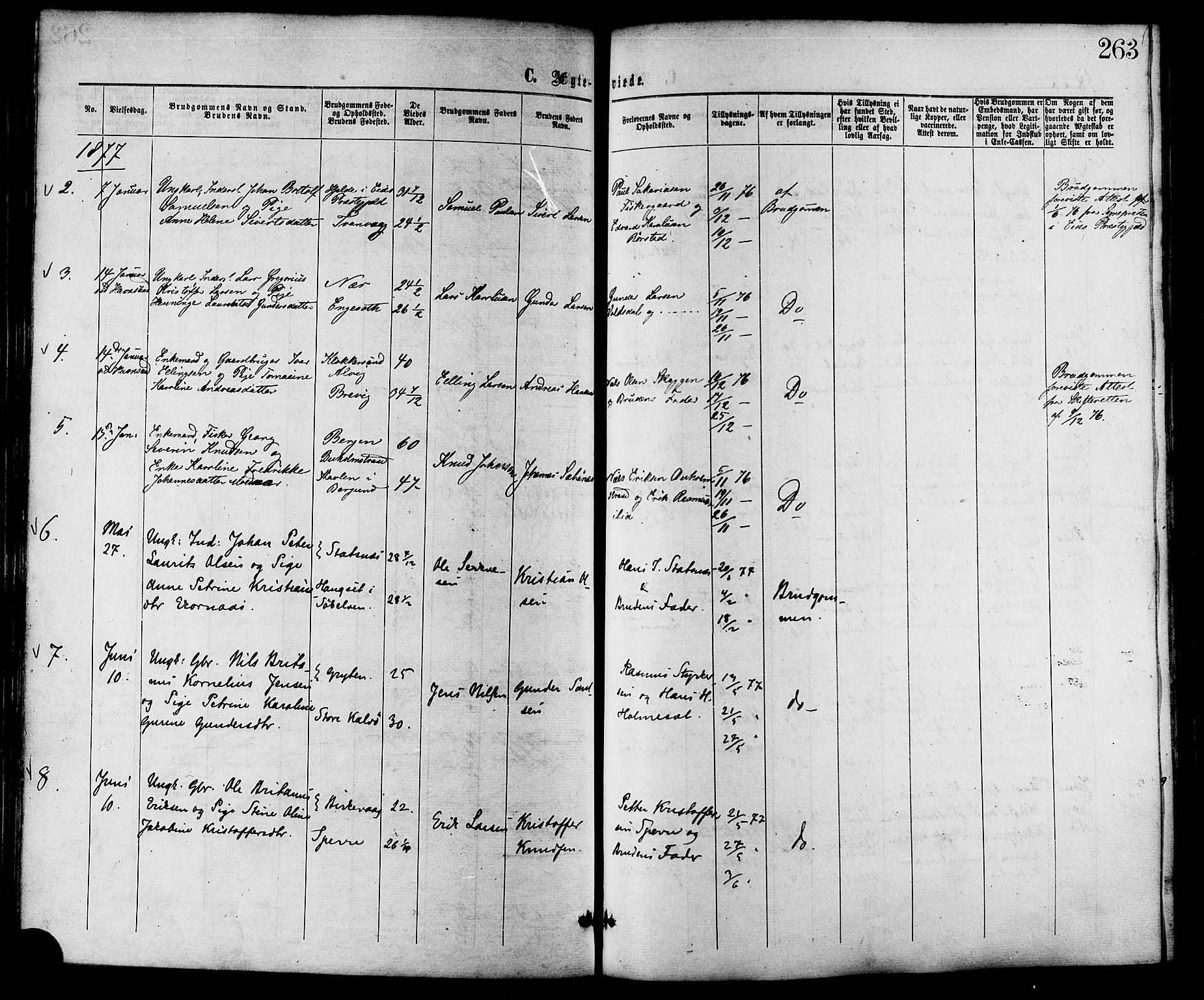 Ministerialprotokoller, klokkerbøker og fødselsregistre - Møre og Romsdal, AV/SAT-A-1454/528/L0399: Parish register (official) no. 528A10, 1864-1879, p. 263