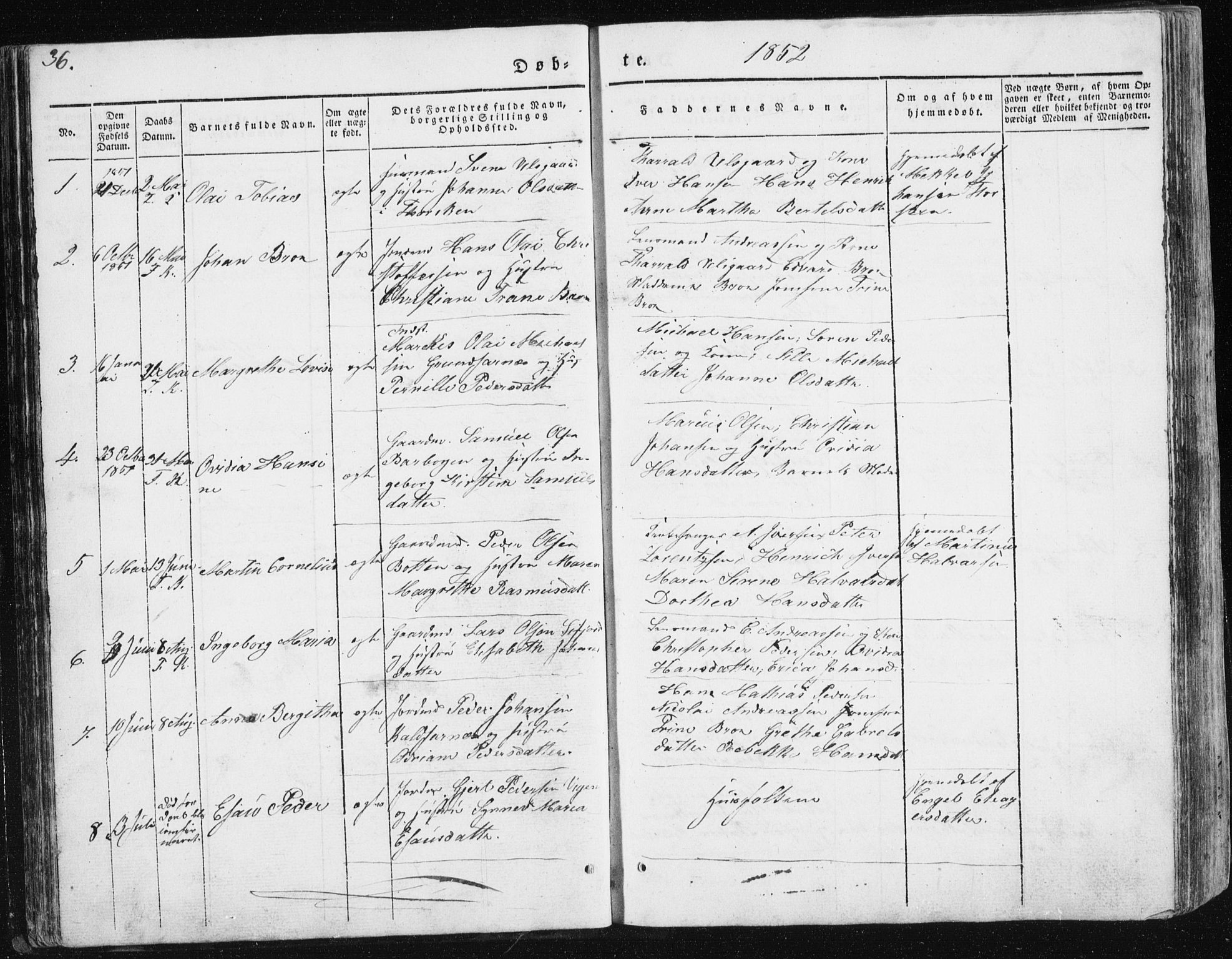Berg sokneprestkontor, SATØ/S-1318/G/Ga/Gab/L0011klokker: Parish register (copy) no. 11, 1833-1878, p. 36