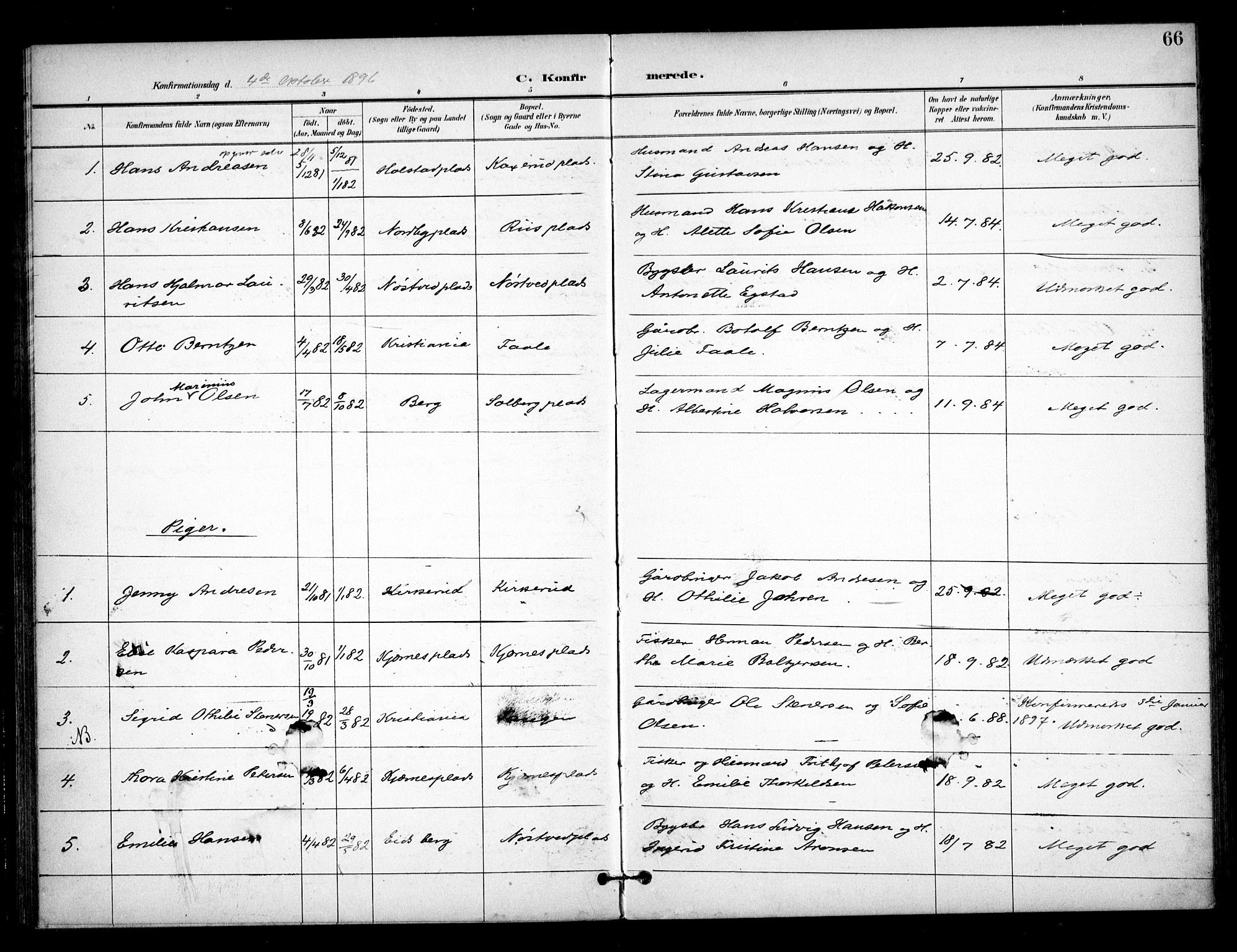 Ås prestekontor Kirkebøker, SAO/A-10894/F/Fb/L0002: Parish register (official) no. II 2, 1895-1916, p. 66