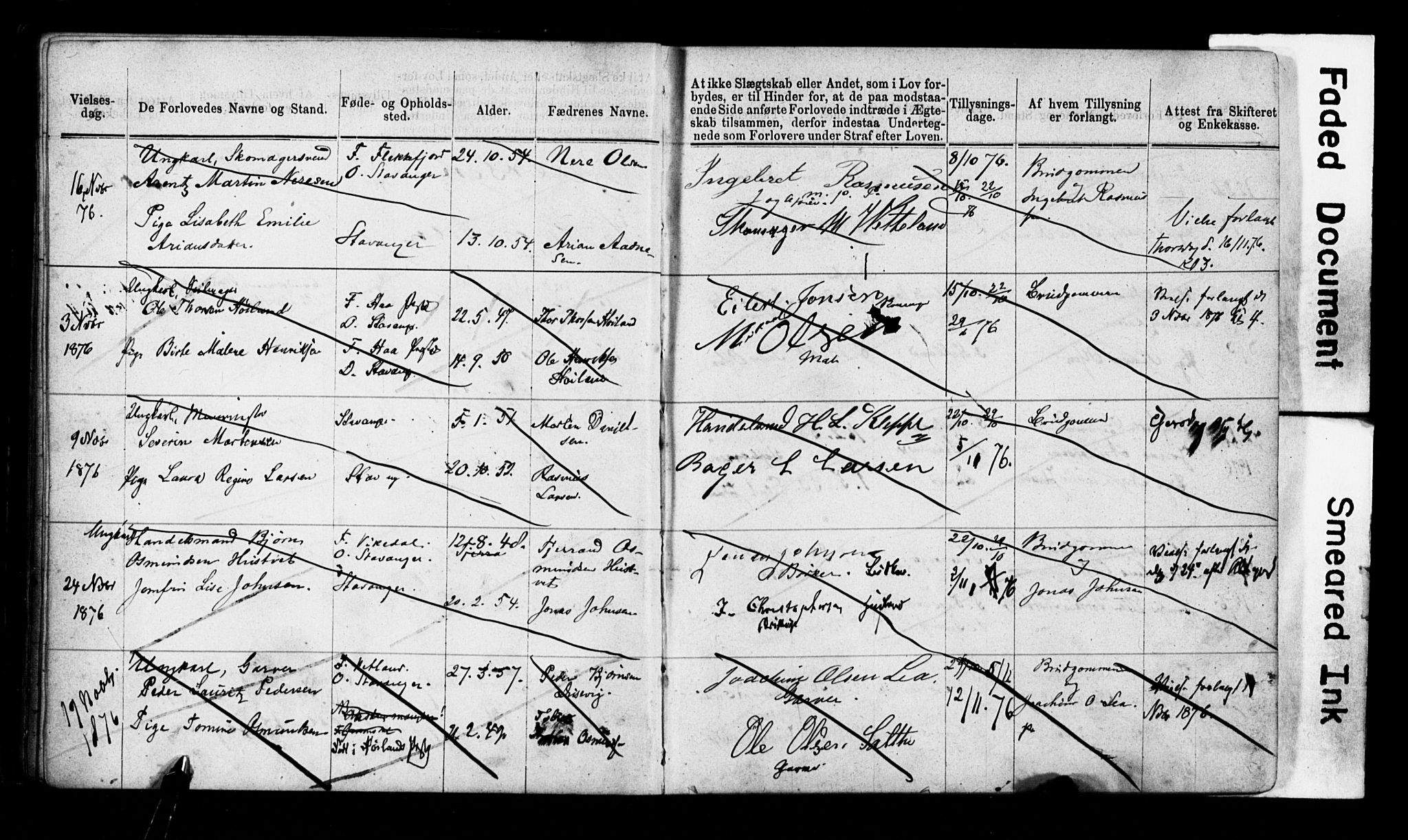 Domkirken sokneprestkontor, AV/SAST-A-101812/001/70/705BA/L0002: Banns register no. 2, 1875-1892