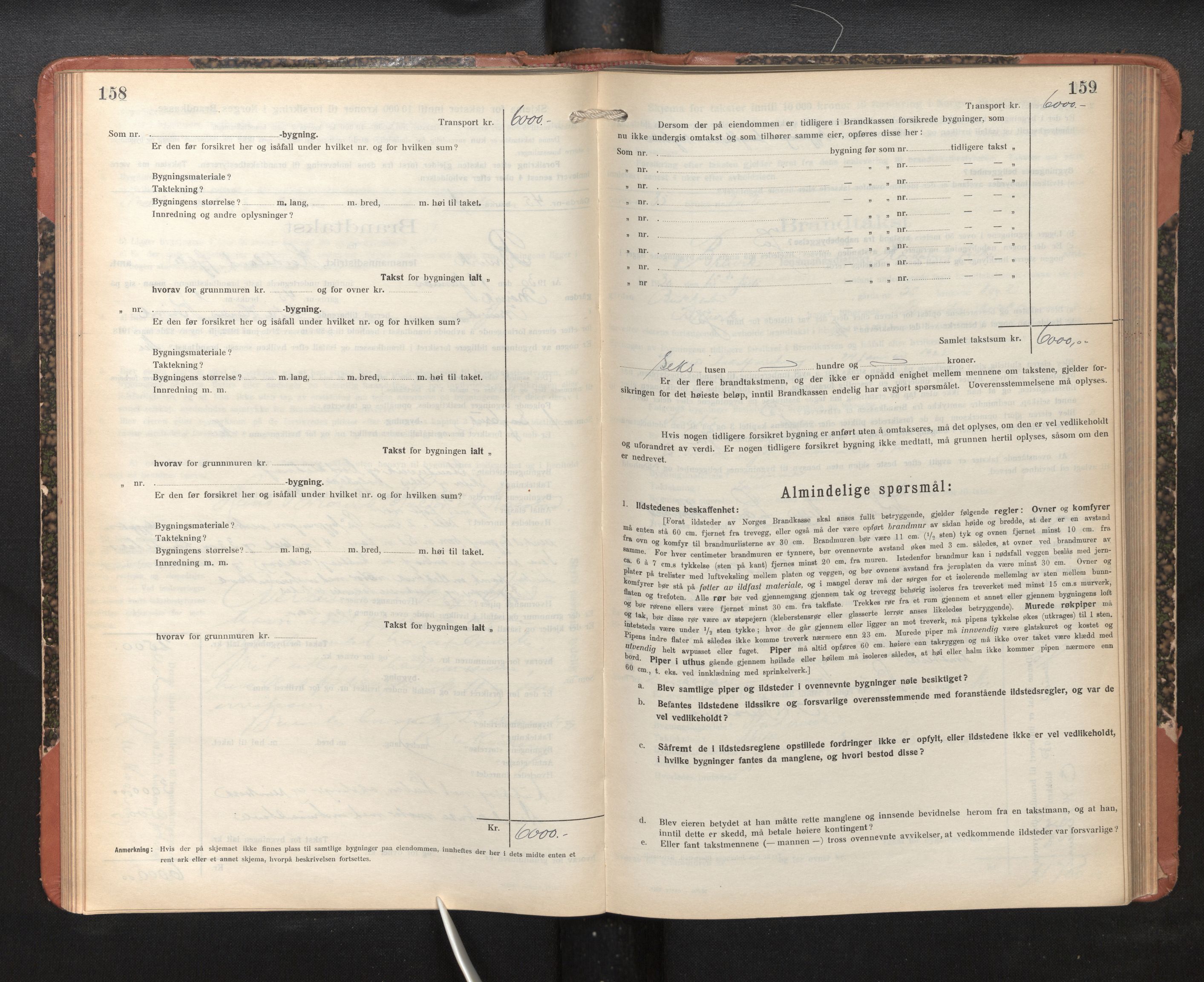 Lensmannen i Bruvik, SAB/A-31301/0012/L0010: Branntakstprotokoll, skjematakst, 1925-1936, p. 158-159