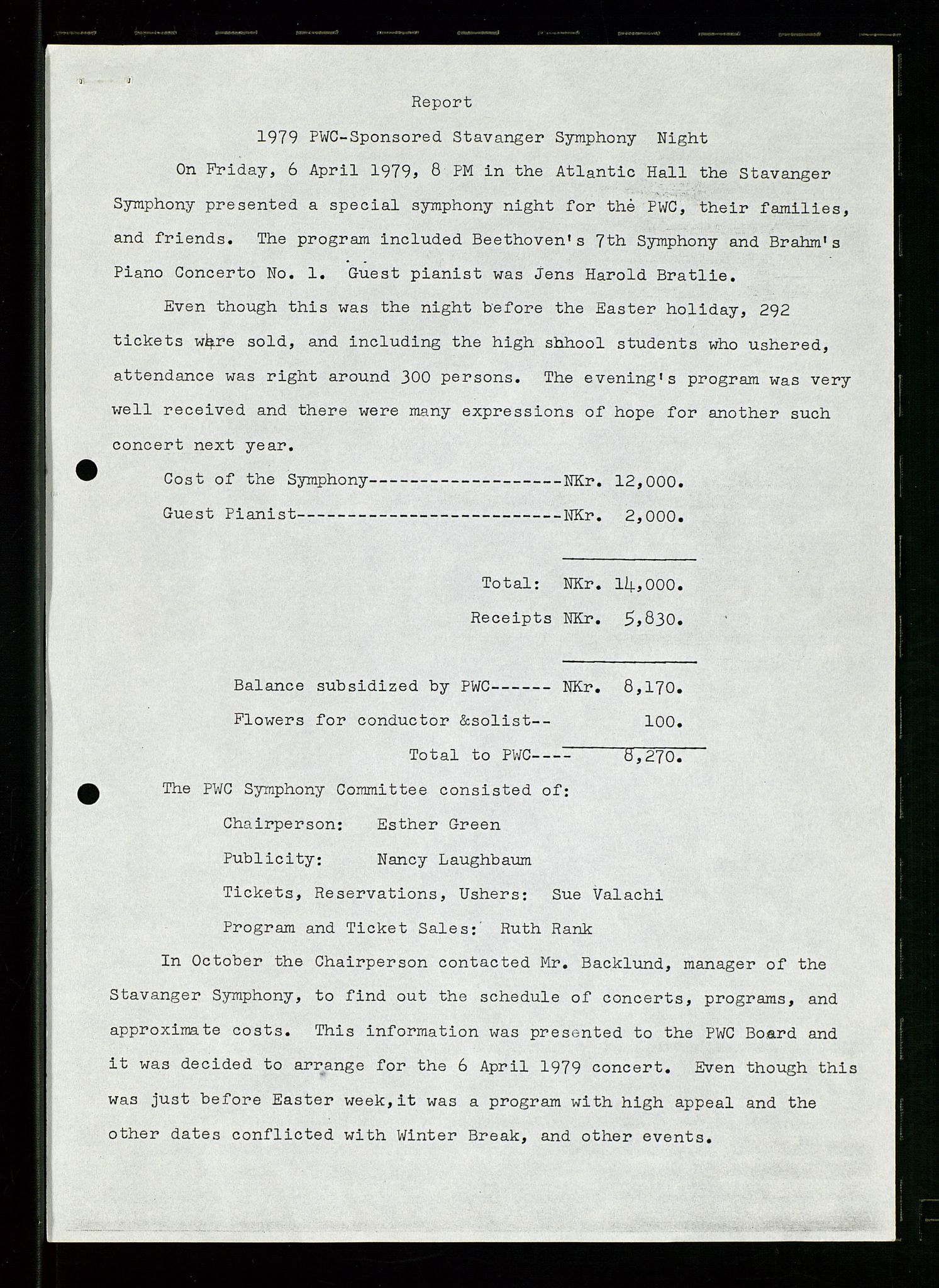 PA 1547 - Petroleum Wives Club, AV/SAST-A-101974/D/Da/L0001: President's file, 1975-1980