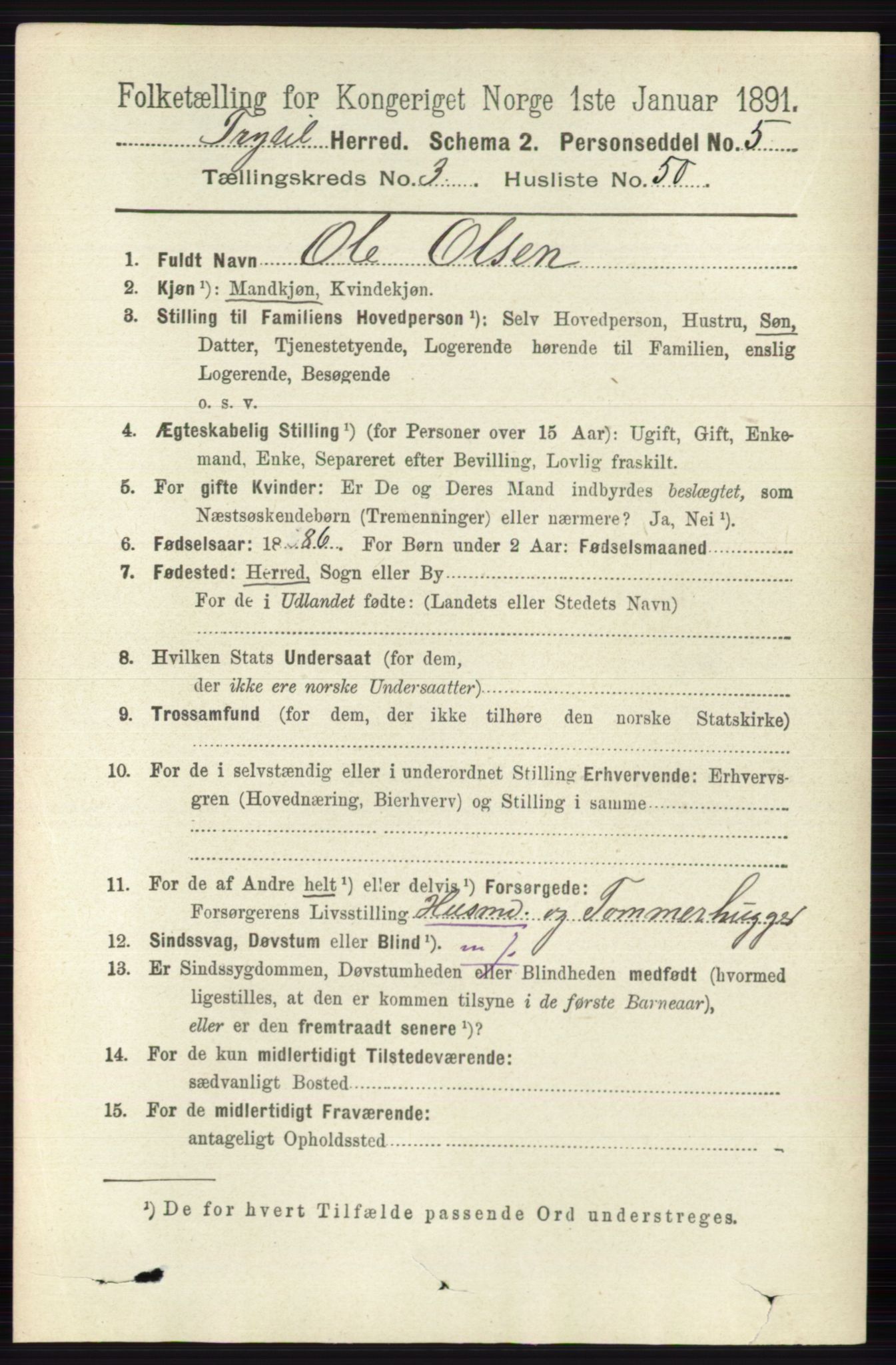 RA, 1891 census for 0428 Trysil, 1891, p. 1771