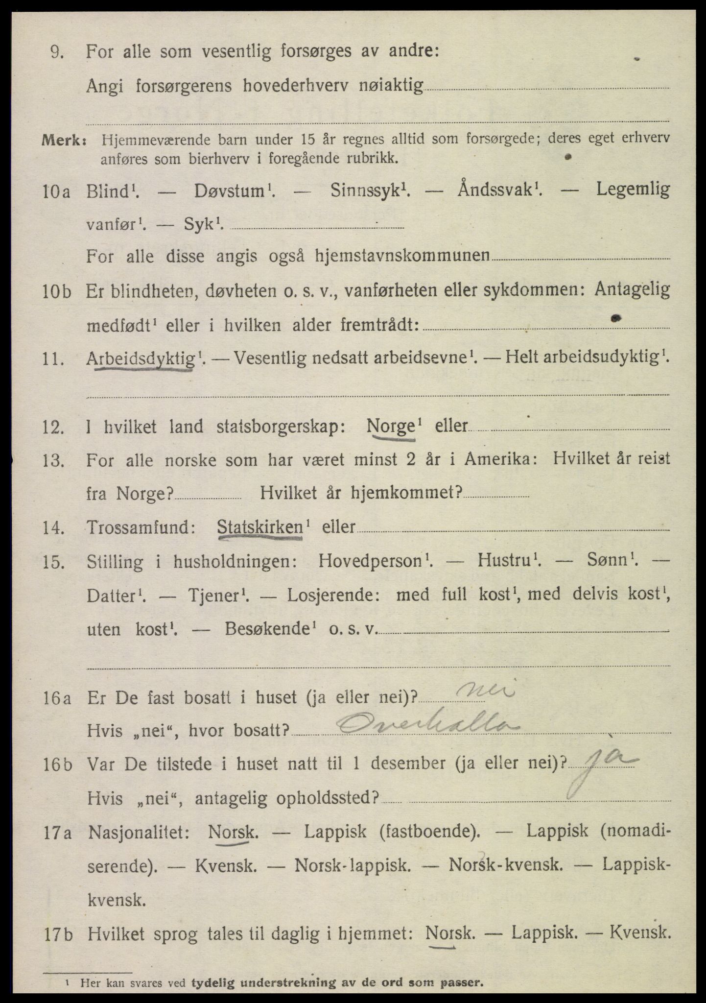 SAT, 1920 census for Klinga, 1920, p. 2128