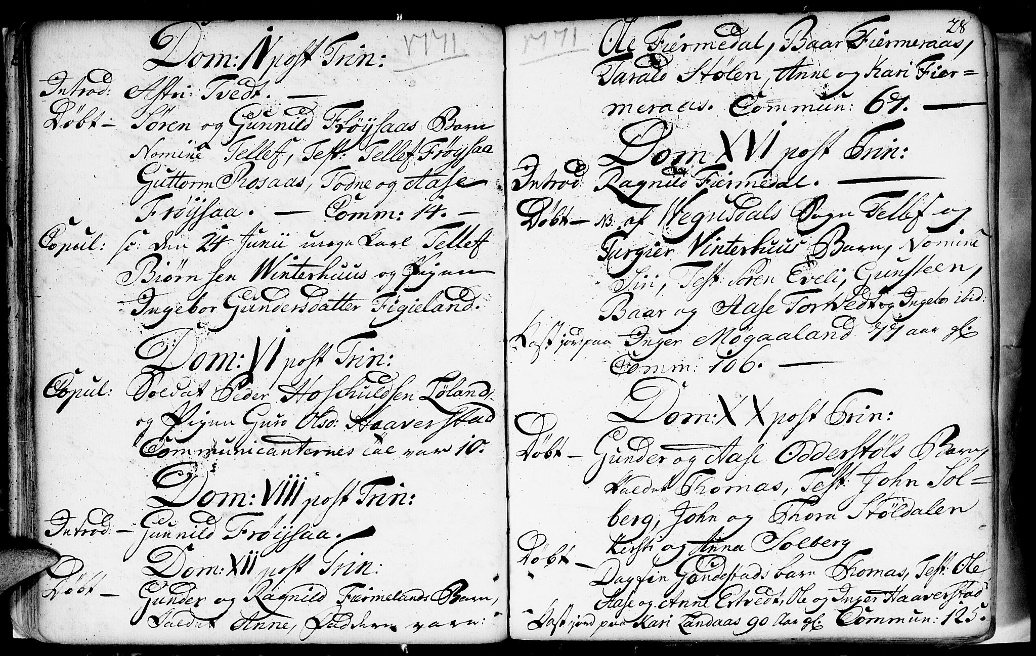 Evje sokneprestkontor, AV/SAK-1111-0008/F/Fa/Fac/L0002: Parish register (official) no. A 2, 1765-1816, p. 28
