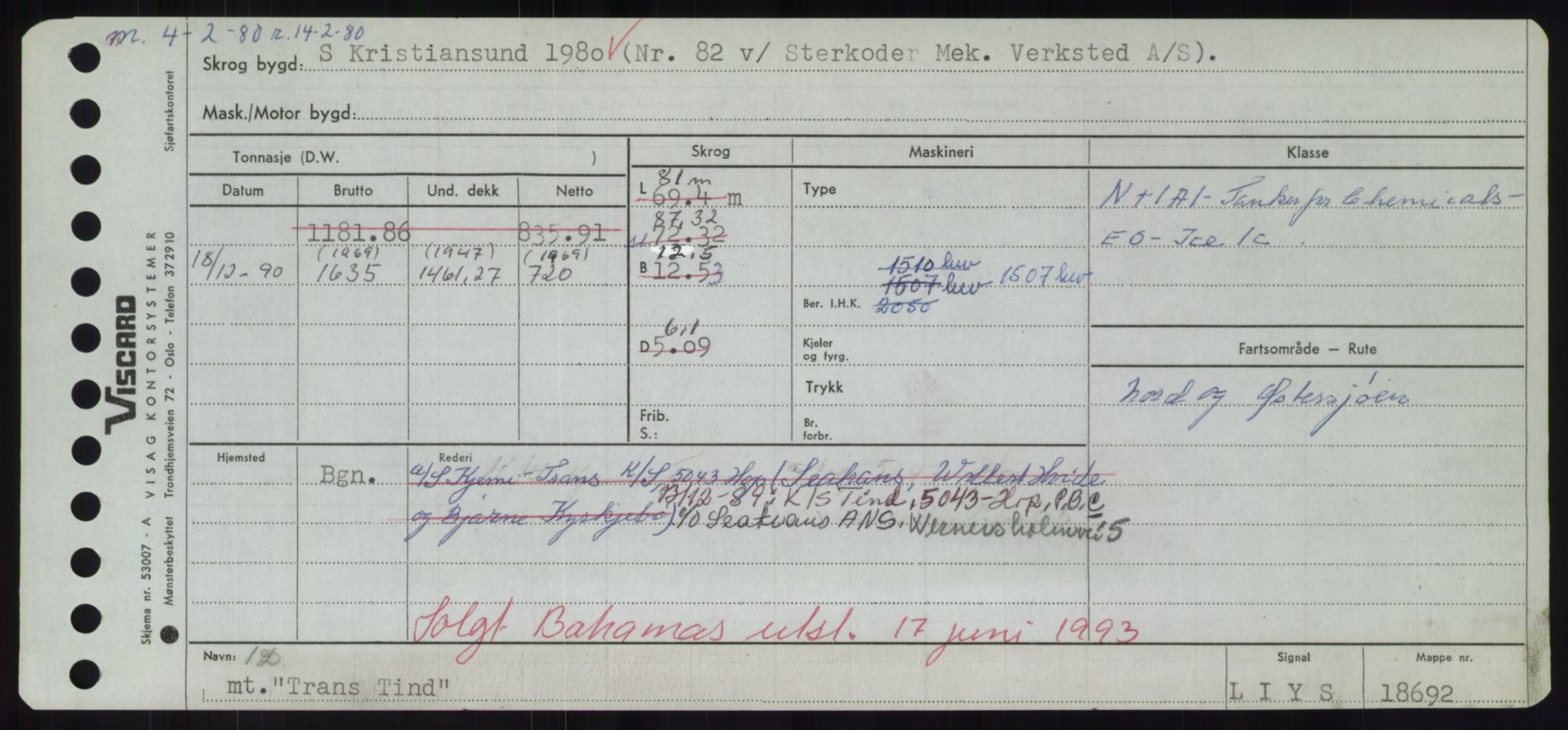 Sjøfartsdirektoratet med forløpere, Skipsmålingen, RA/S-1627/H/Hd/L0039: Fartøy, Ti-Tø, p. 513