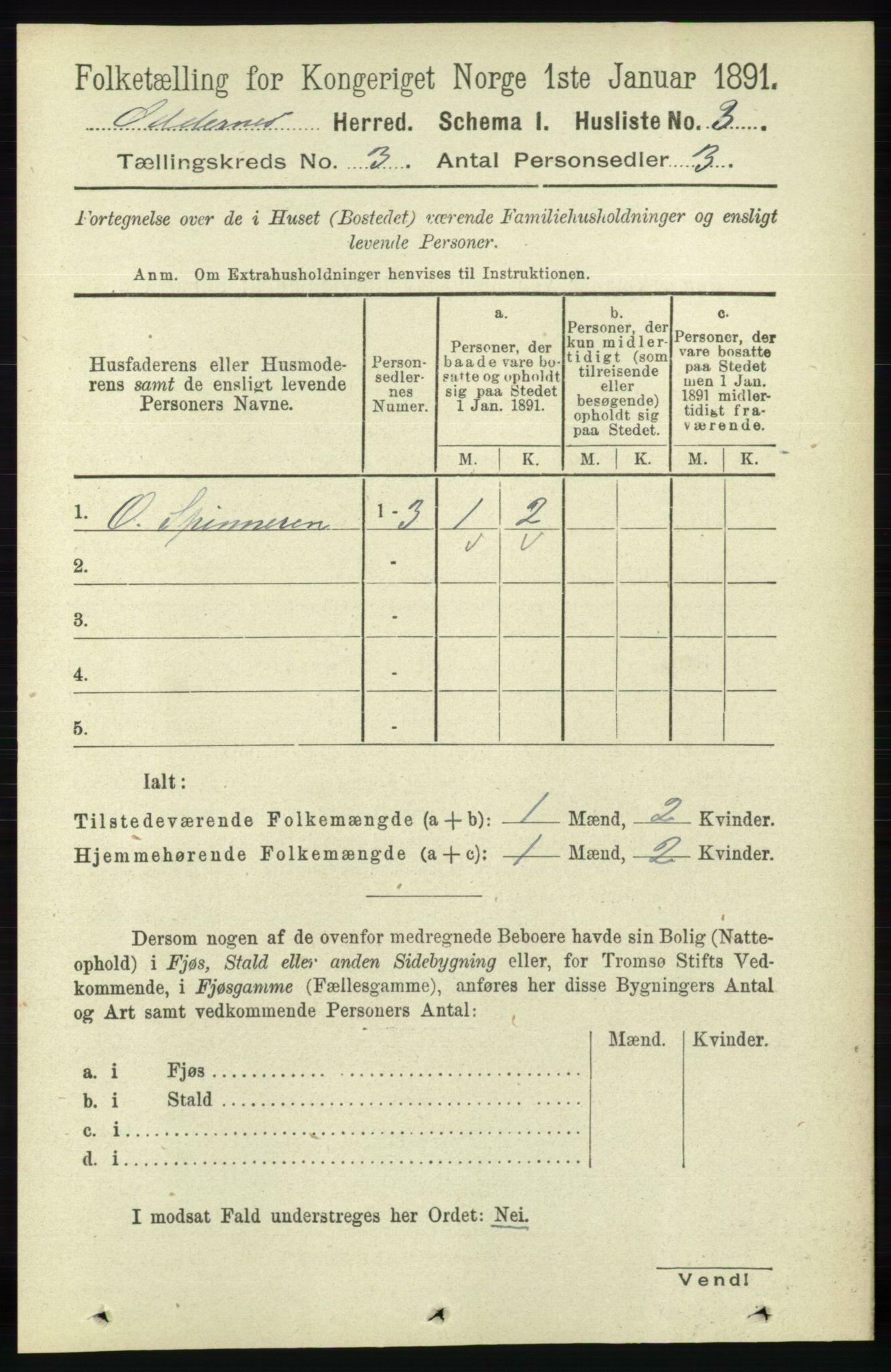 RA, 1891 census for 1012 Oddernes, 1891, p. 752