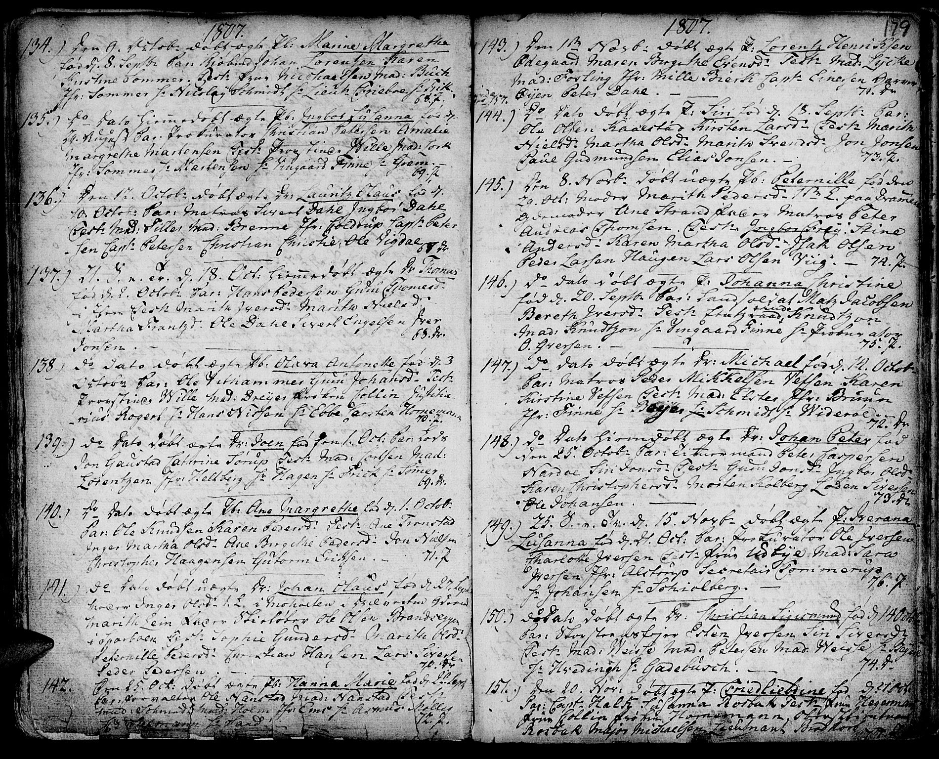 Ministerialprotokoller, klokkerbøker og fødselsregistre - Sør-Trøndelag, SAT/A-1456/601/L0039: Parish register (official) no. 601A07, 1770-1819, p. 179
