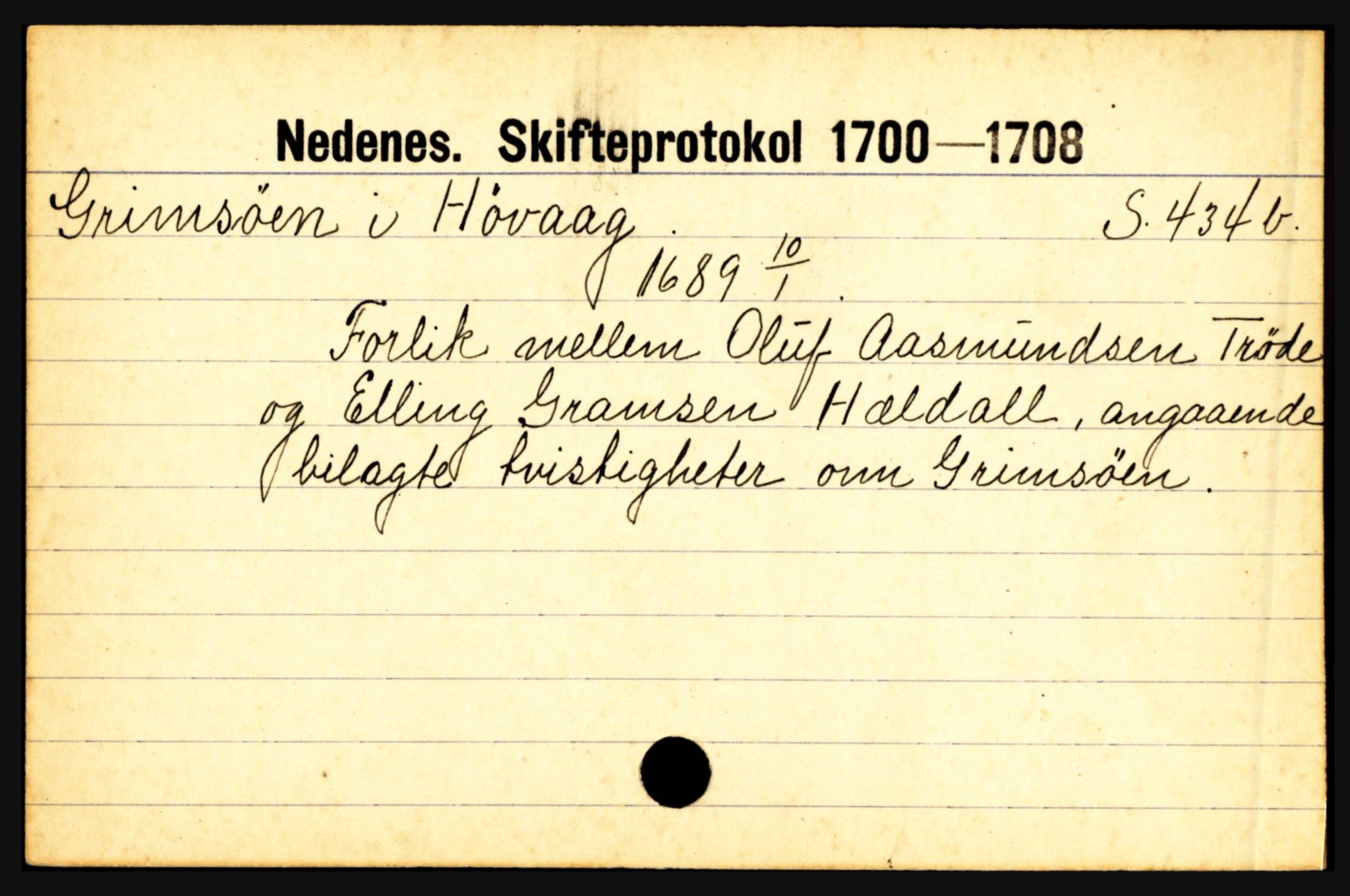 Nedenes sorenskriveri før 1824, AV/SAK-1221-0007/H, p. 10023