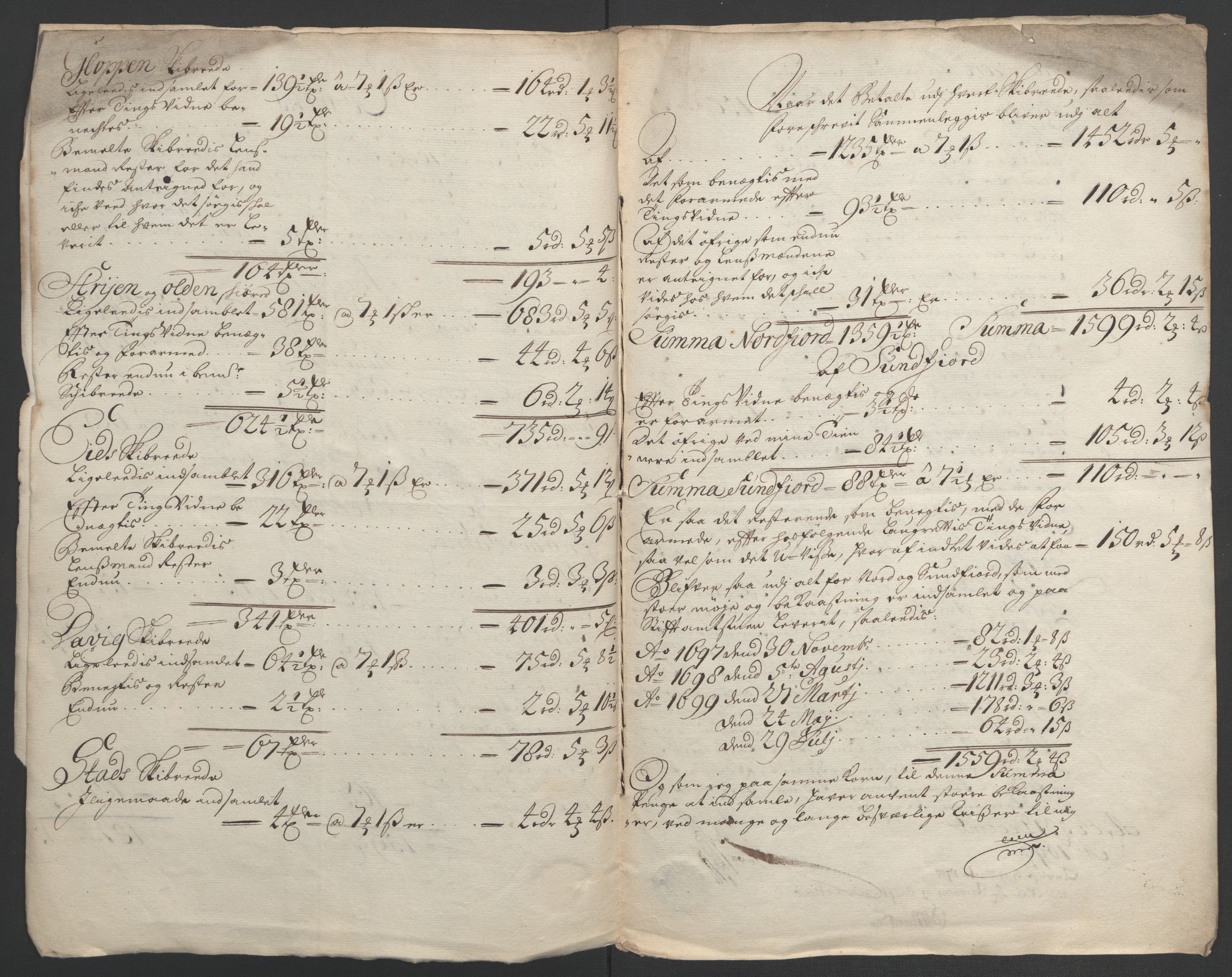 Rentekammeret inntil 1814, Reviderte regnskaper, Fogderegnskap, AV/RA-EA-4092/R53/L3422: Fogderegnskap Sunn- og Nordfjord, 1695-1696, p. 452