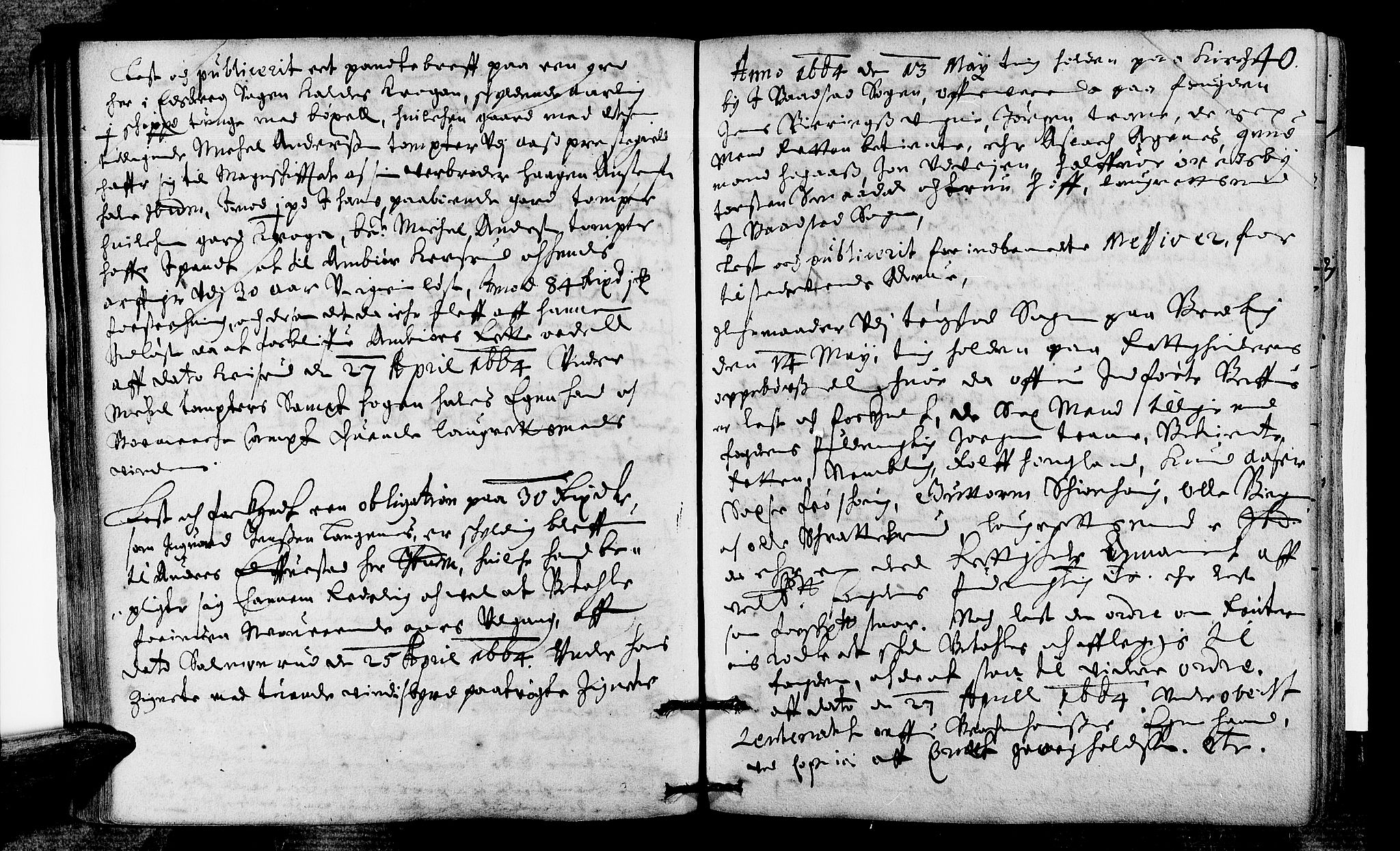 Heggen og Frøland sorenskriveri I, SAO/A-11556/F/Fb/L0006: Tingbok, 1664, p. 39b-40a