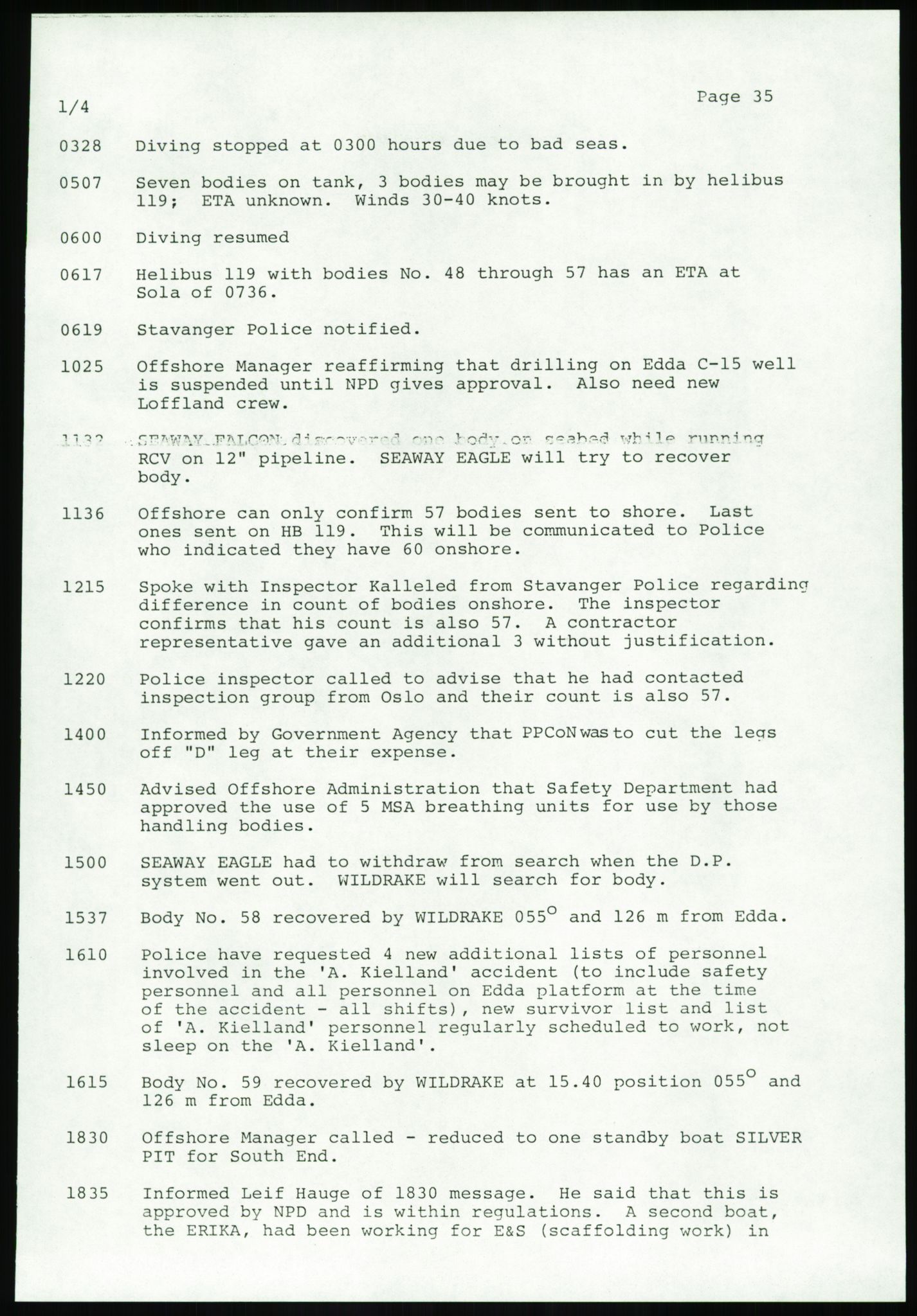 Justisdepartementet, Granskningskommisjonen ved Alexander Kielland-ulykken 27.3.1980, AV/RA-S-1165/D/L0017: P Hjelpefartøy (Doku.liste + P1-P6 av 6)/Q Hovedredningssentralen (Q0-Q27 av 27), 1980-1981, p. 99