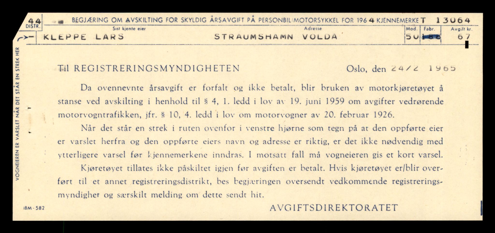 Møre og Romsdal vegkontor - Ålesund trafikkstasjon, AV/SAT-A-4099/F/Fe/L0037: Registreringskort for kjøretøy T 13031 - T 13179, 1927-1998, p. 637