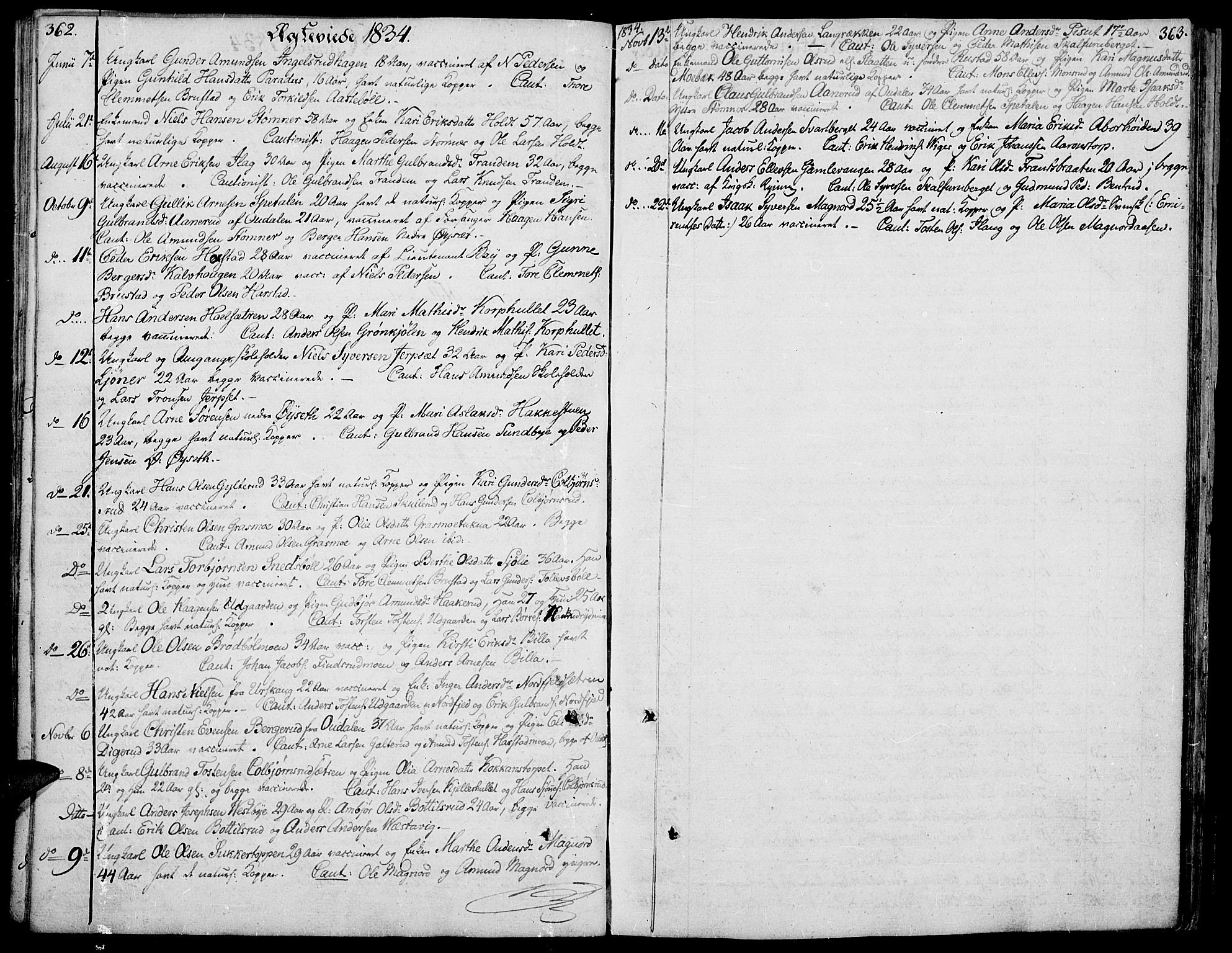 Vinger prestekontor, SAH/PREST-024/H/Ha/Hab/L0002: Parish register (copy) no. 2, 1818-1834, p. 362-363