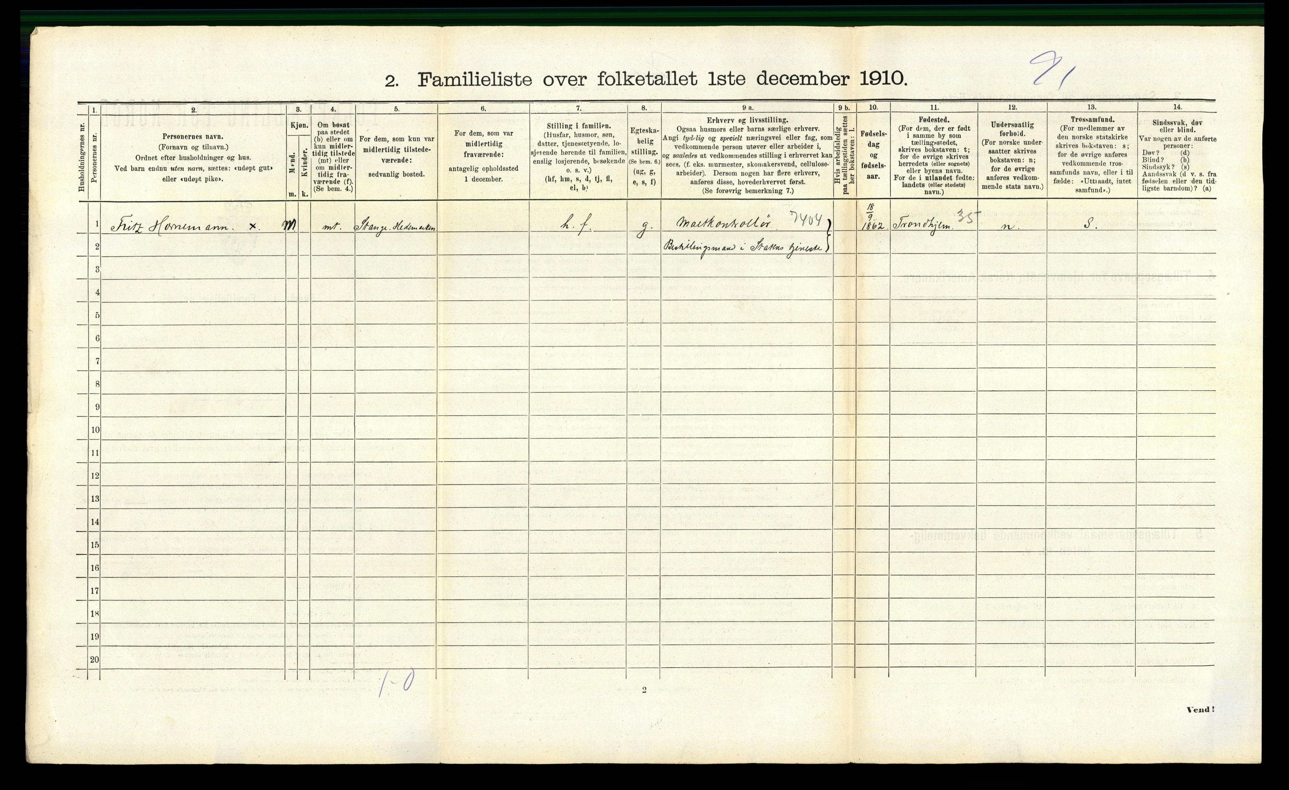 RA, 1910 census for Hønefoss, 1910, p. 718