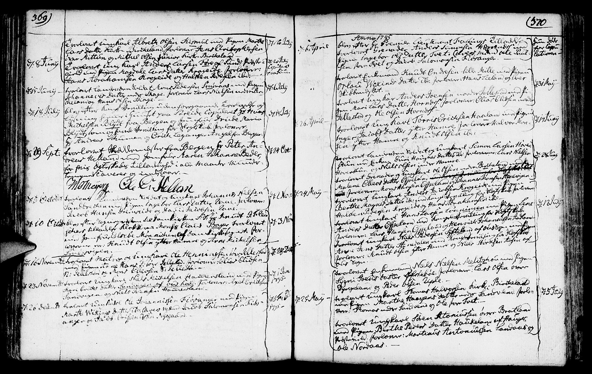 Fana Sokneprestembete, SAB/A-75101/H/Haa/Haaa/L0005: Parish register (official) no. A 5, 1773-1799, p. 369-370