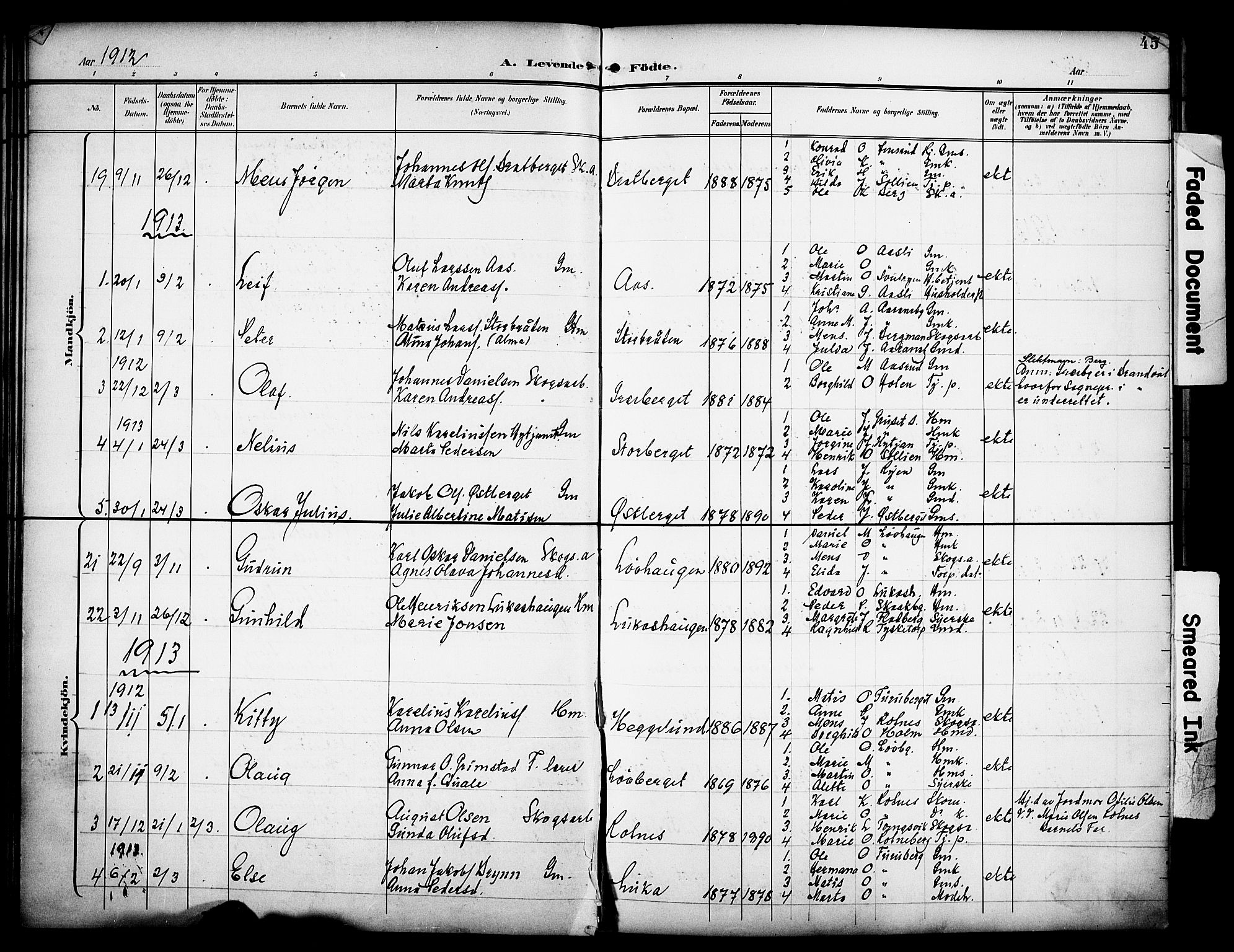 Grue prestekontor, SAH/PREST-036/H/Ha/Haa/L0014: Parish register (official) no. 14, 1898-1915, p. 45